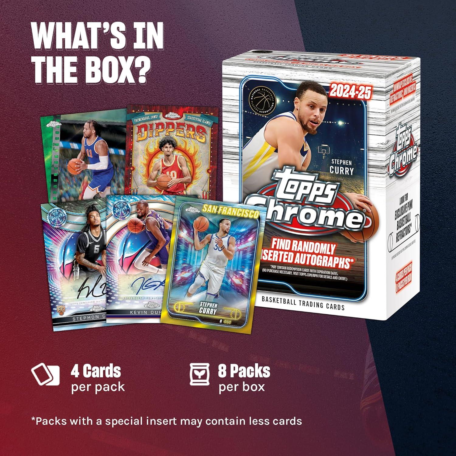 Caja de Valor Baloncesto Topps Chrome 2024-25 - 32 Tarjetas