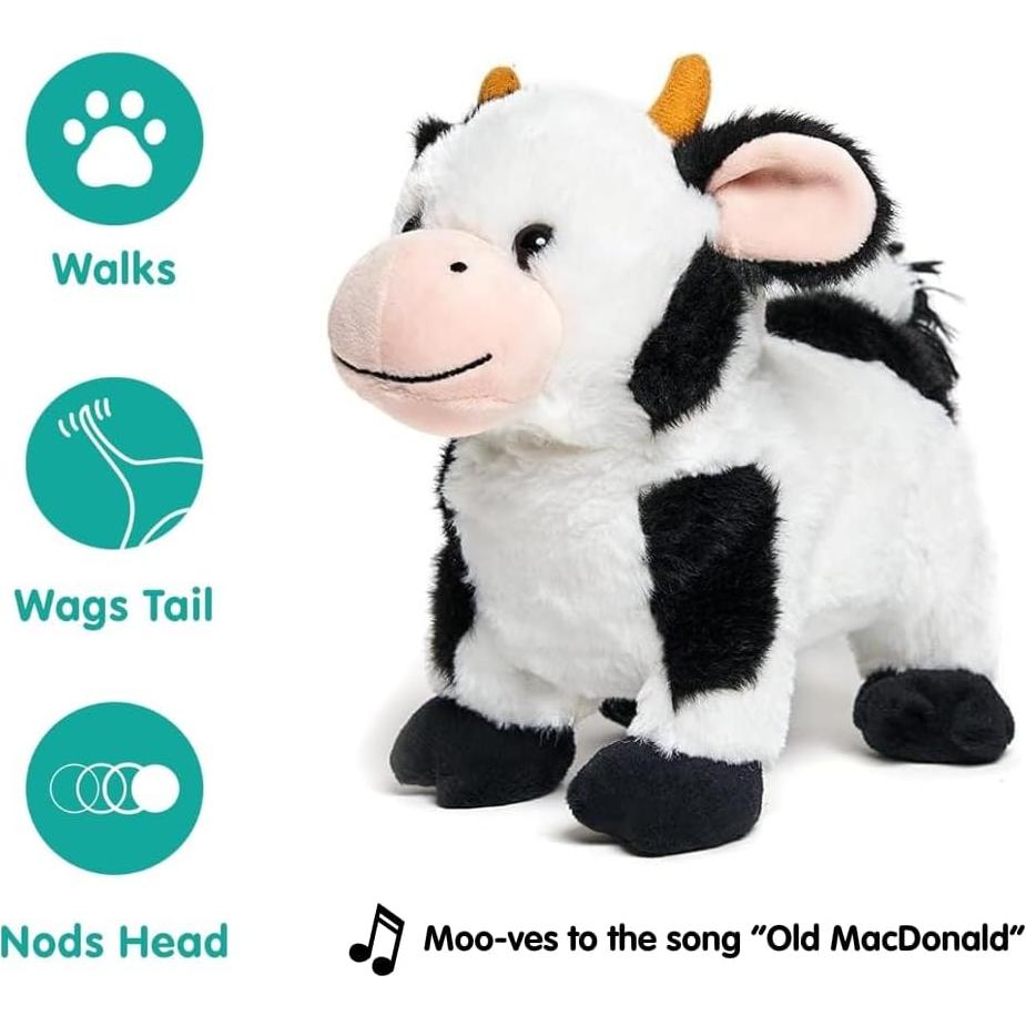 Peluches Animados Cuddle Barn Vaca que Camina y Canta 20 cm