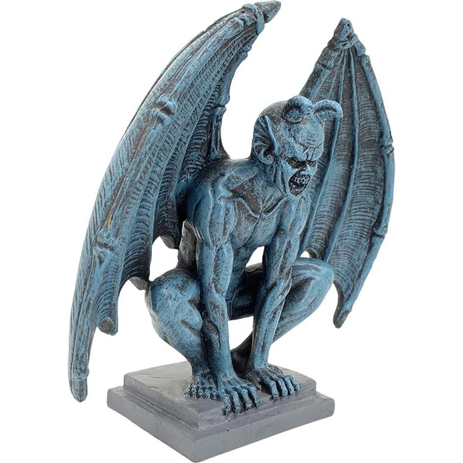 Estatua Gárgola Demonio Centinela 19cm Resina Decorativa