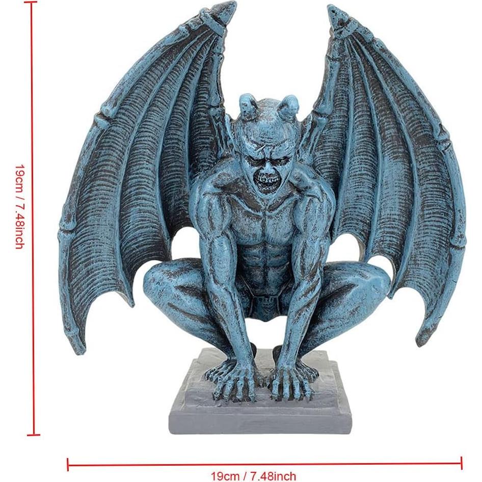Estatua Gárgola Demonio Centinela 19cm Resina Decorativa