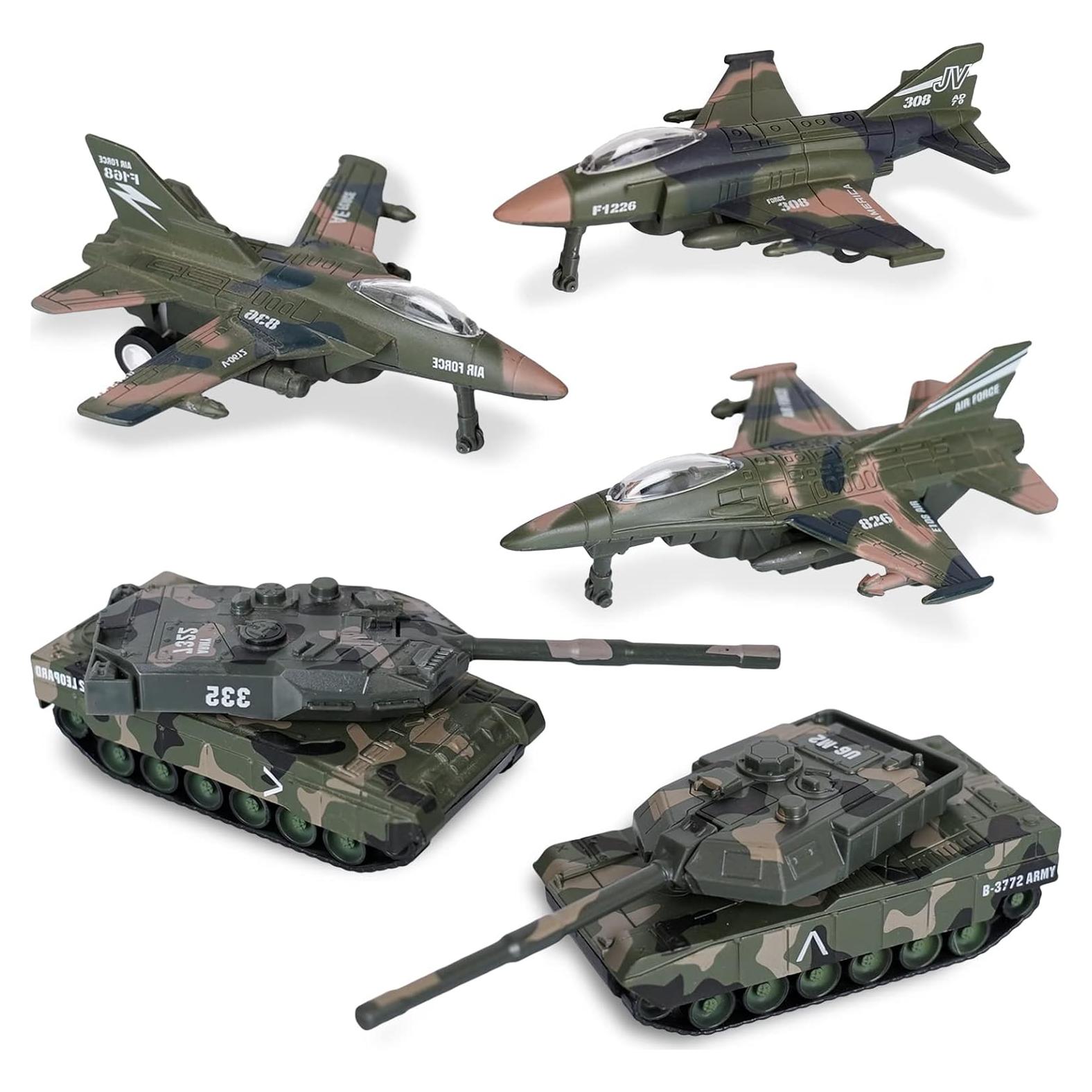 Conjunto de Juguetes Militares Crelloci - 5 Vehículos Camuflados