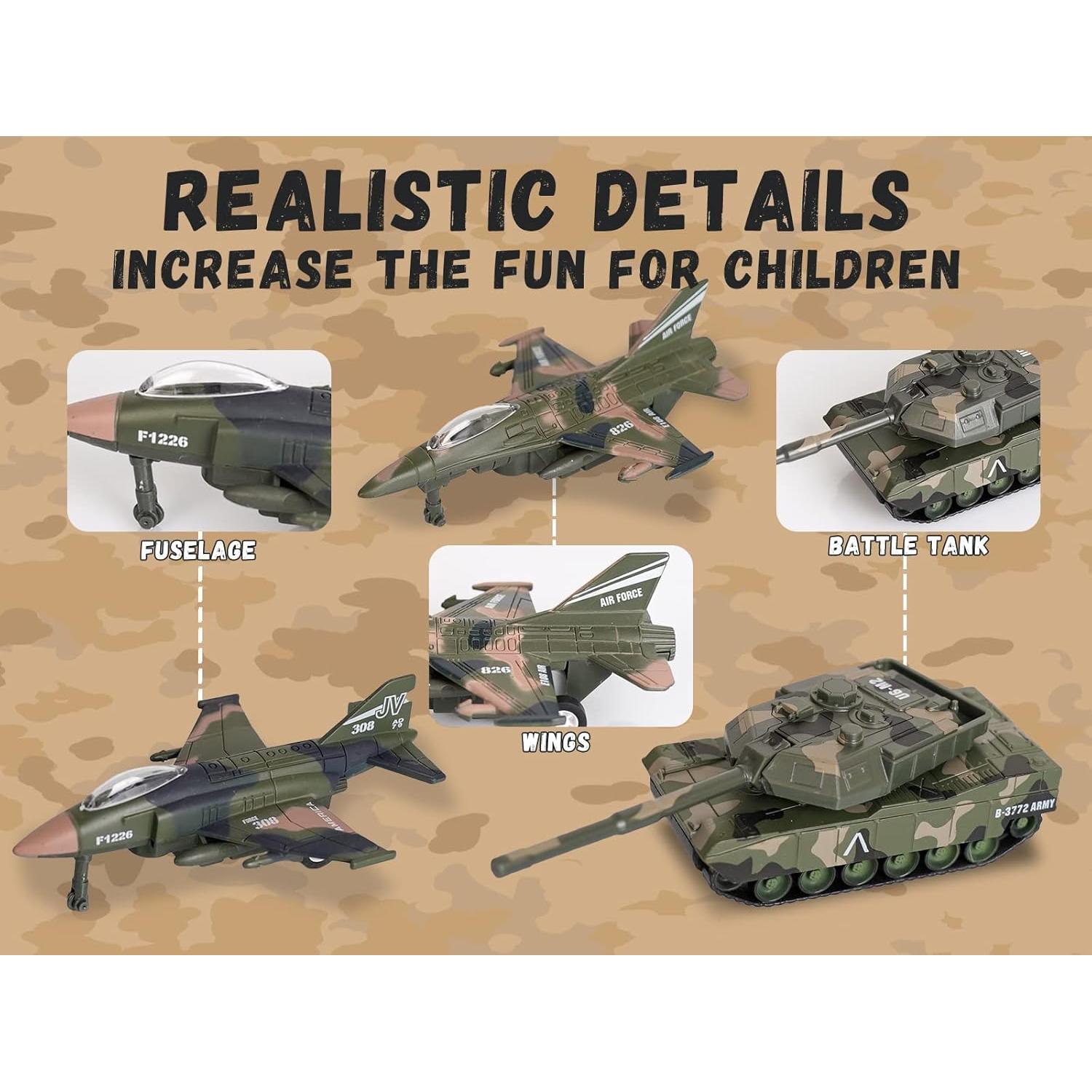 Conjunto de Juguetes Militares Crelloci - 5 Vehículos Camuflados