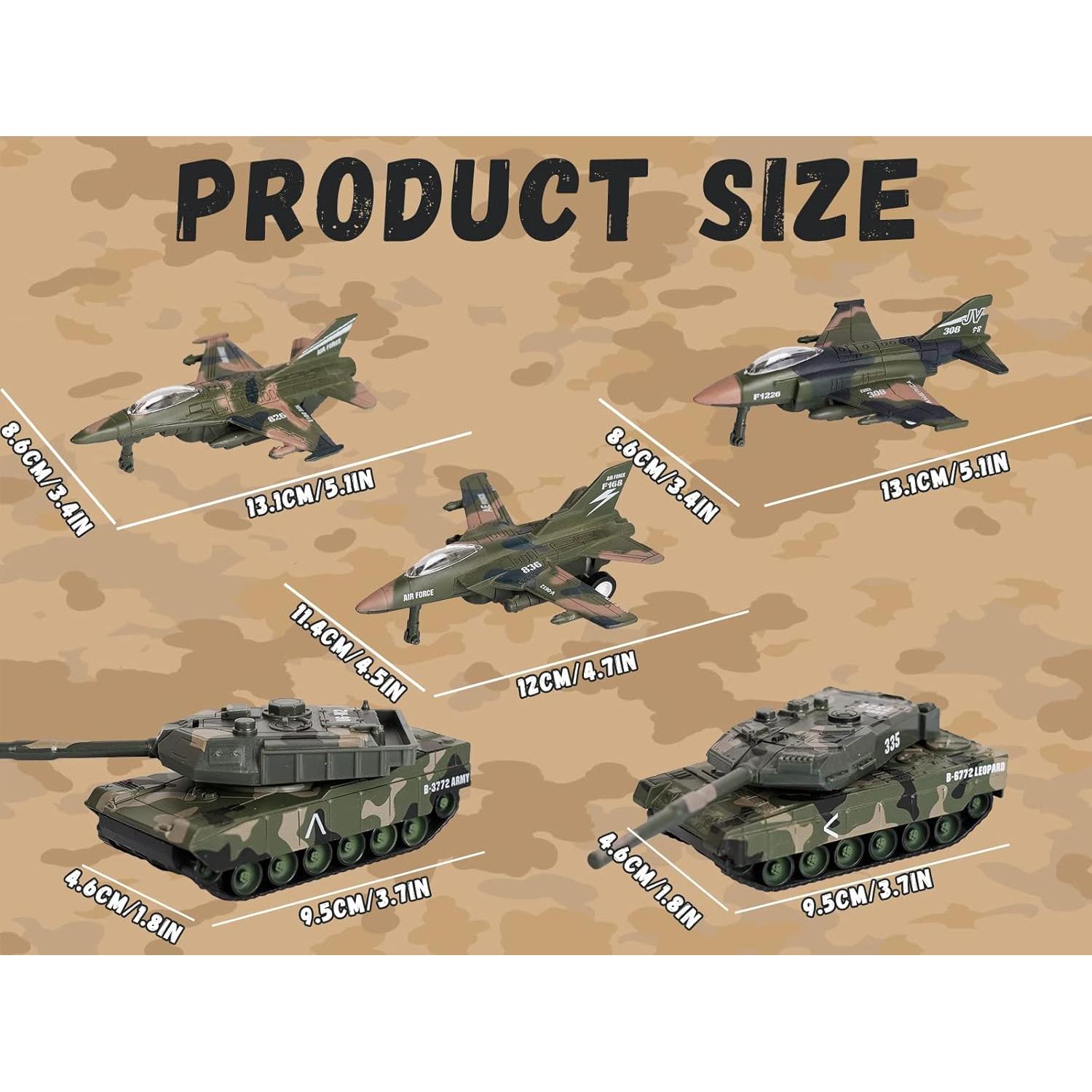 Conjunto de Juguetes Militares Crelloci - 5 Vehículos Camuflados