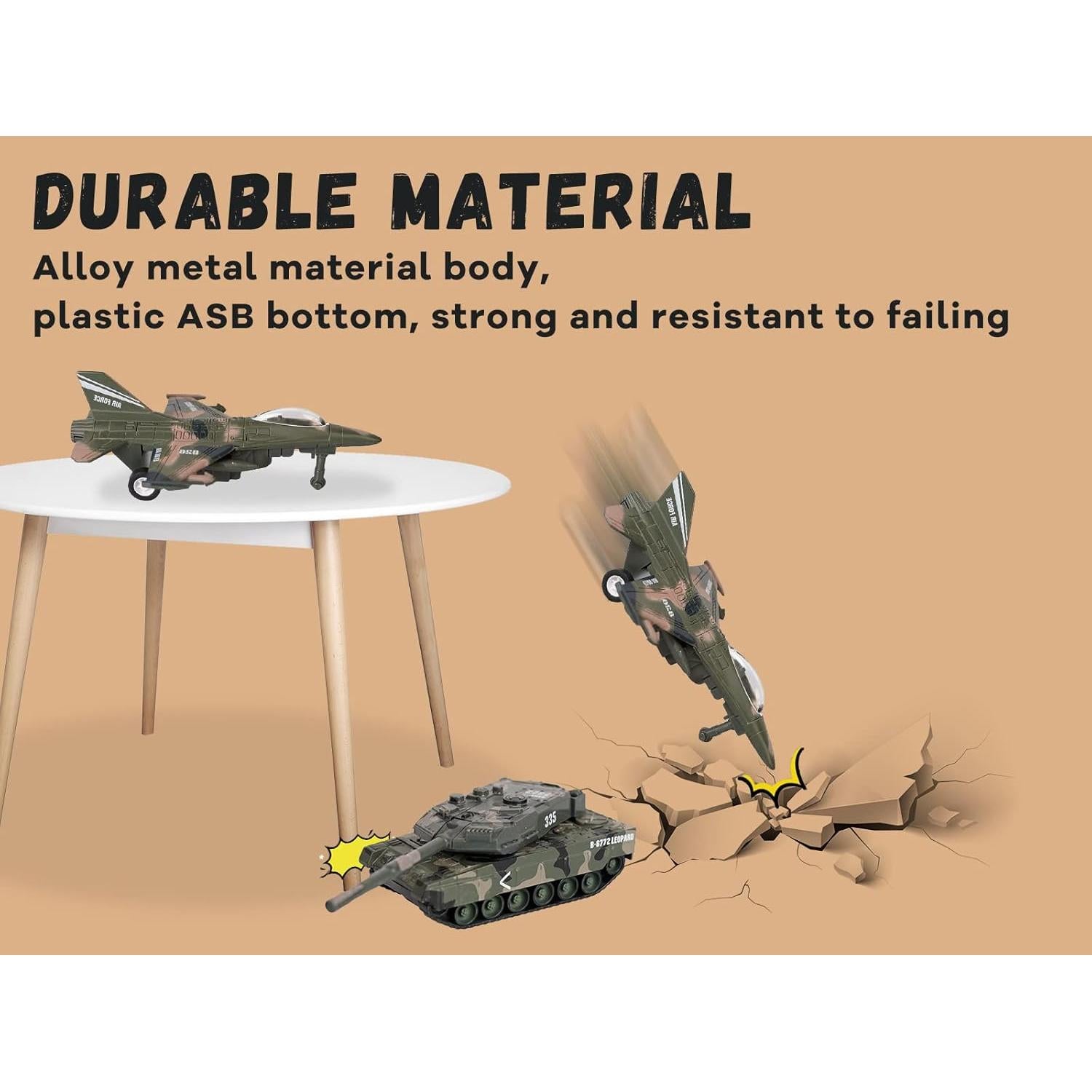 Conjunto de Juguetes Militares Crelloci - 5 Vehículos Camuflados