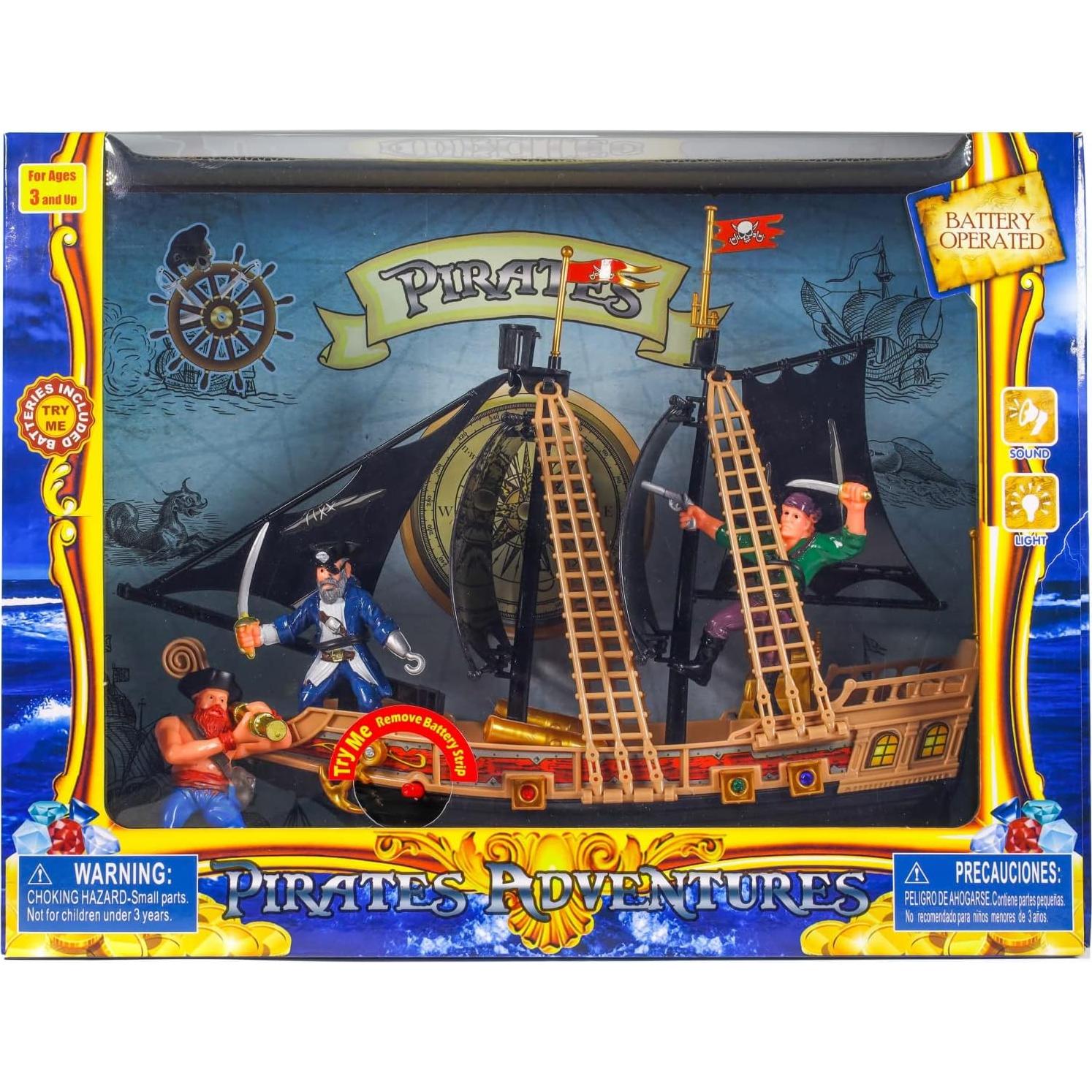 Set de Juego Barco Pirata Kidplokio con Luces y Sonidos