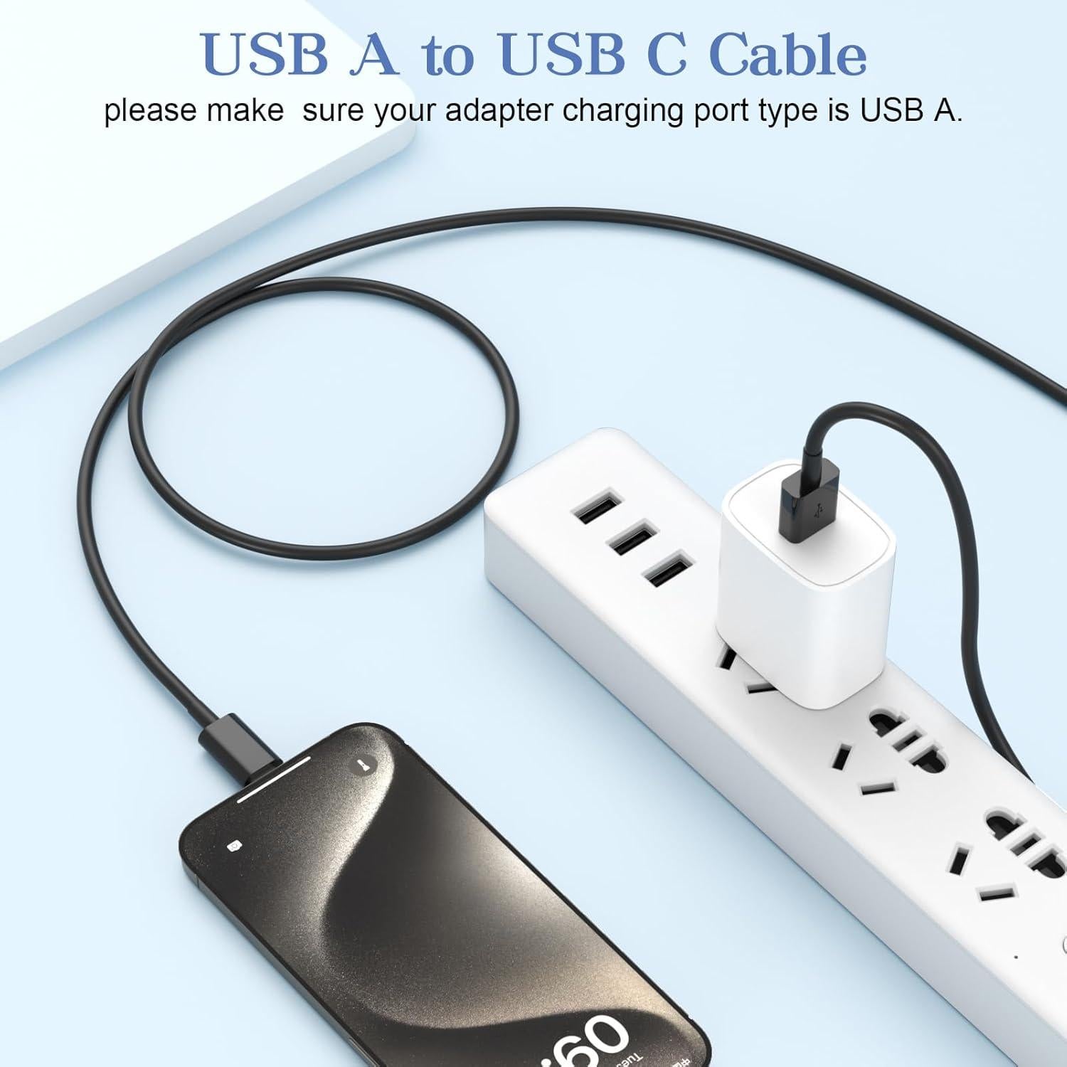 Cable Carplay USB A a Tipo C FOXSEA 0.91m Negro para iPhone 16/15
