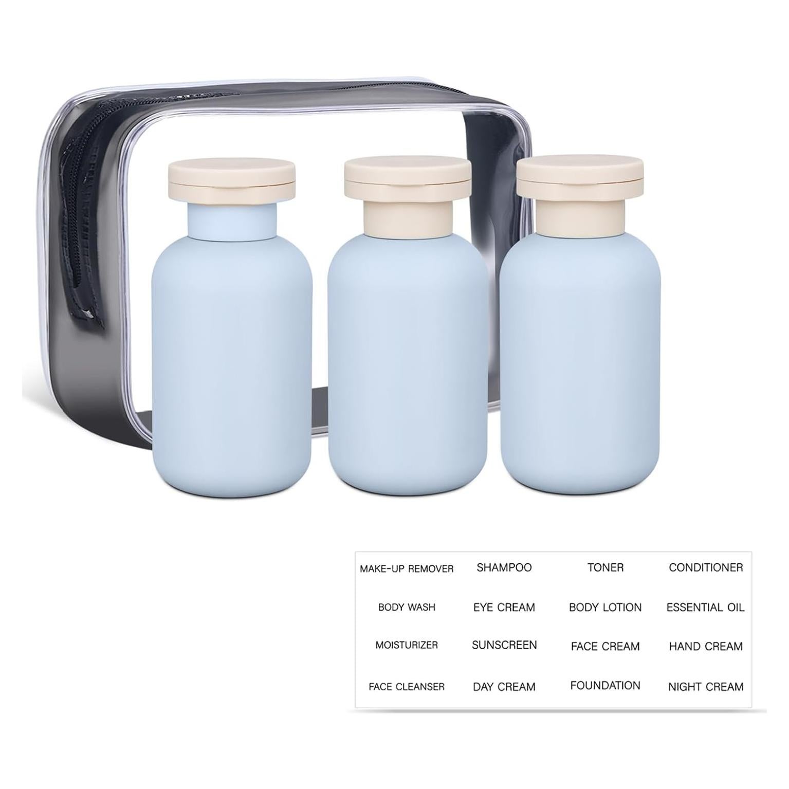 Botellas de Plástico ASEVAT 100 ml Recargables 3 Pcs