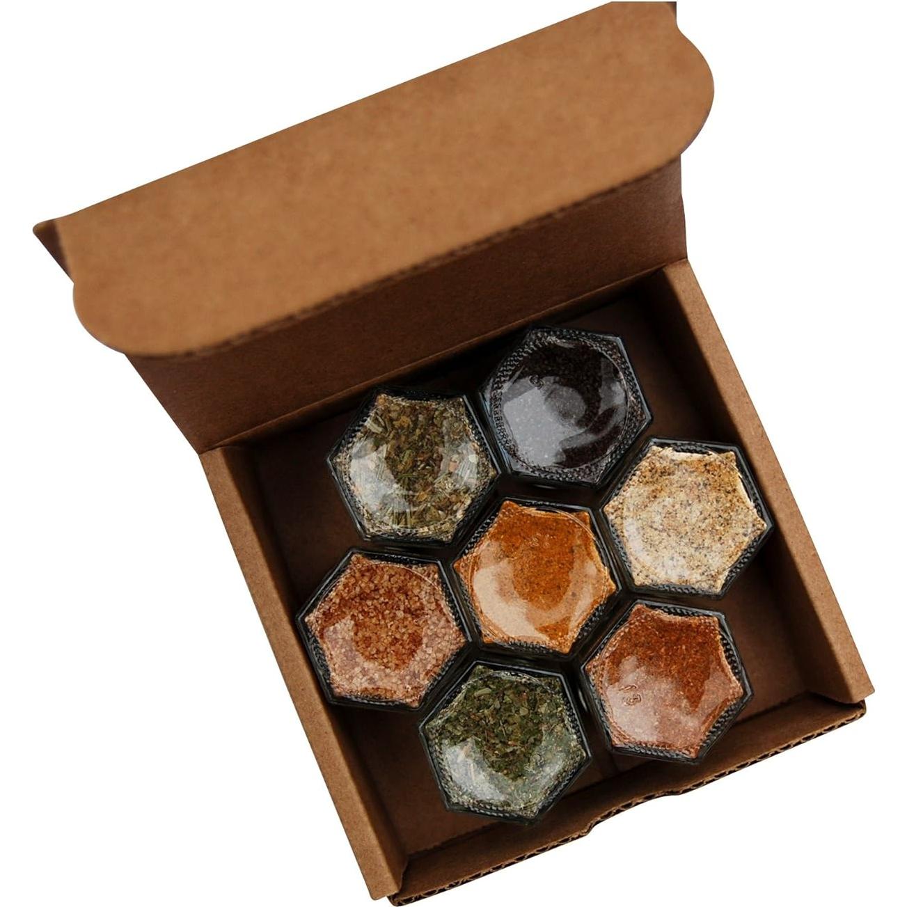 Kit de Especias Gourmet Orgánicas Gneiss Spice - 7 Tarros Magnéticos