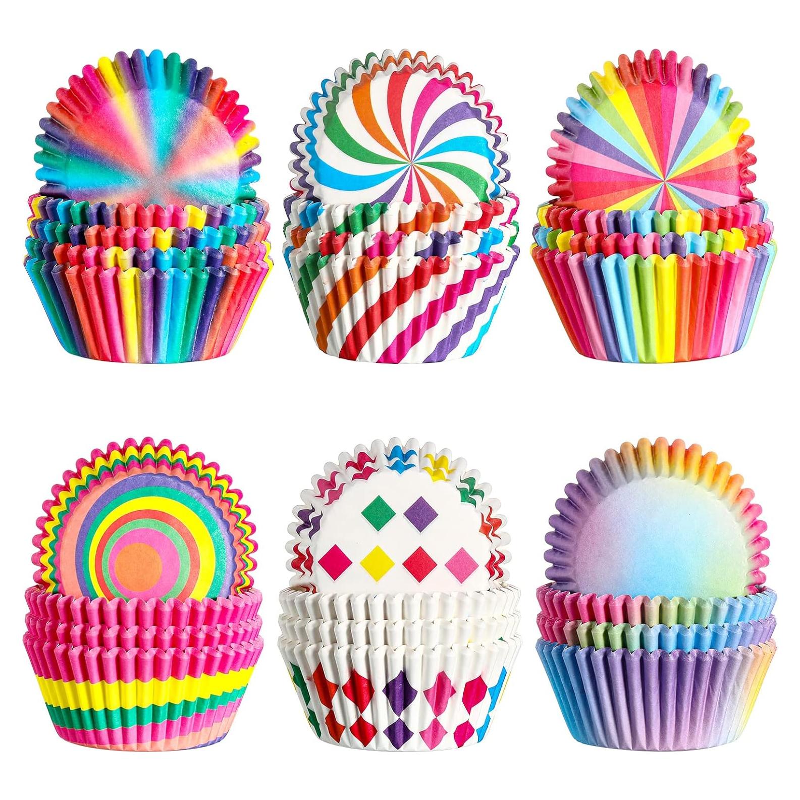 Forros de Cupcake Desechables CHENGU 600 Piezas Multicolor