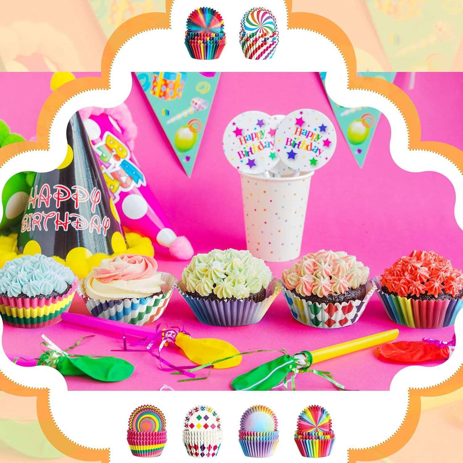 Forros de Cupcake Desechables CHENGU 600 Piezas Multicolor