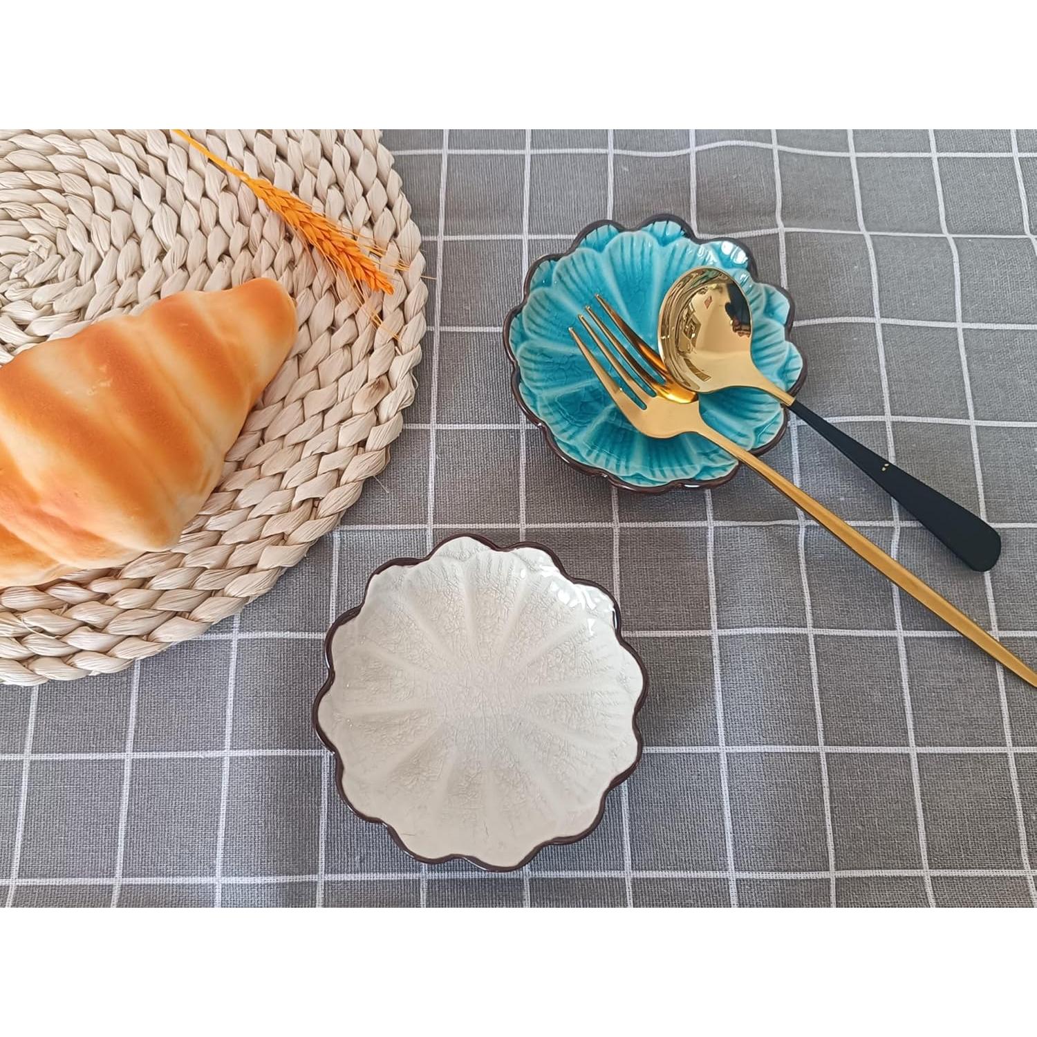 Soporte para cuchara de cerámica floral TOPYOKK - Grietas de hielo