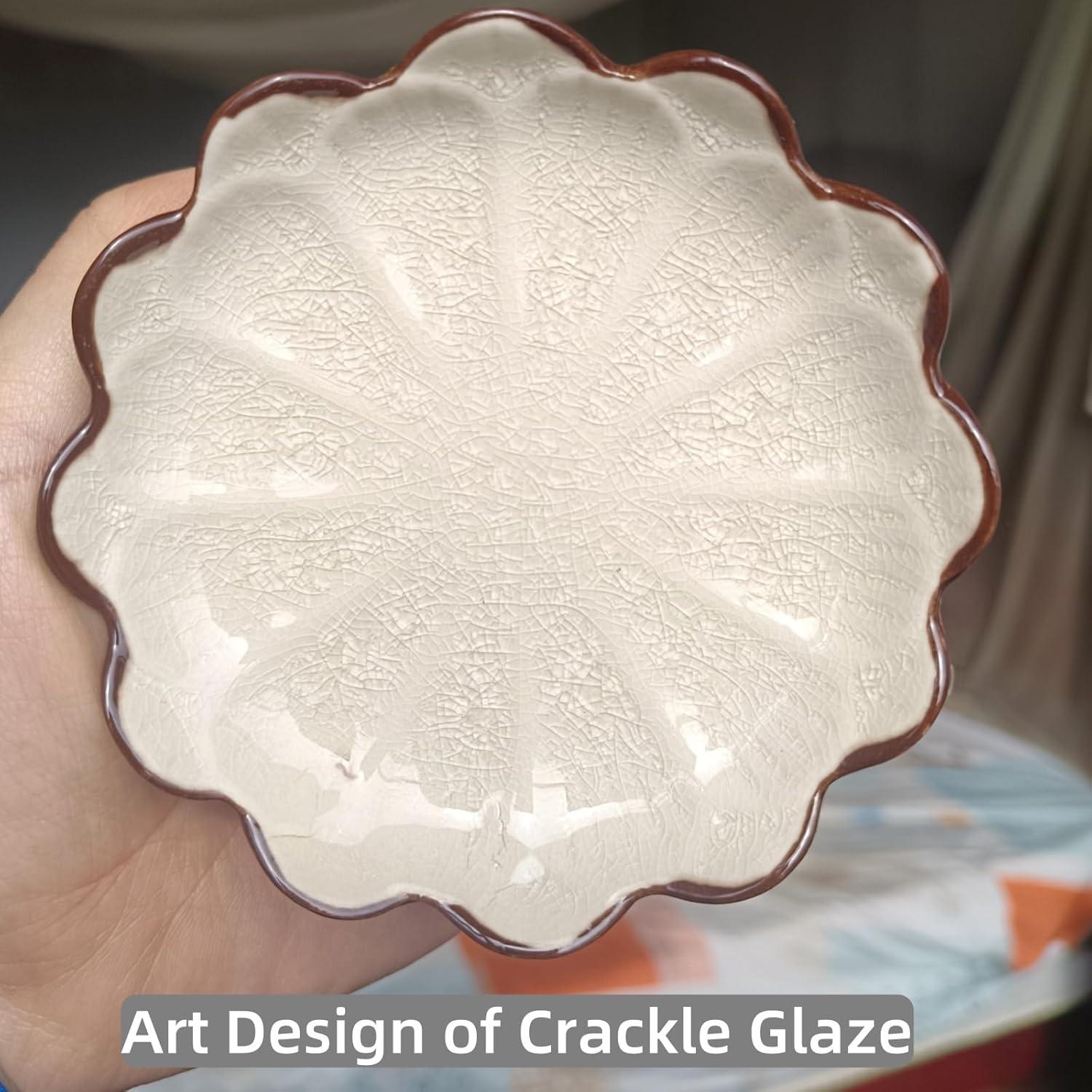 Soporte para cuchara de cerámica floral TOPYOKK - Grietas de hielo