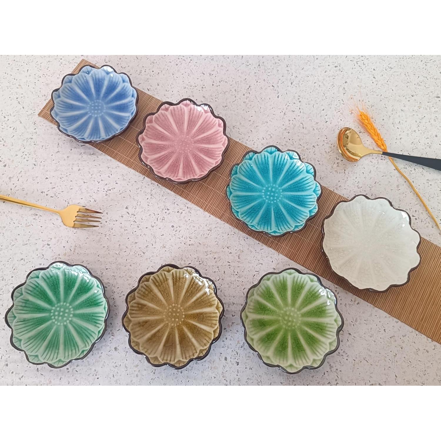 Soporte para cuchara de cerámica floral TOPYOKK - Grietas de hielo