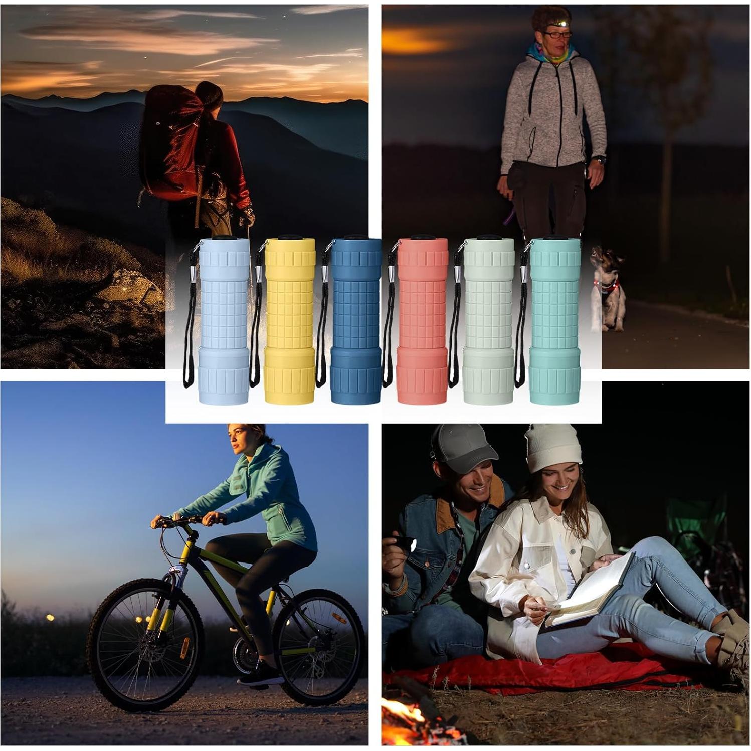 Paquete de 18 Linternas Mini LED Glooglitter 9 LEDs 30 Lúmenes