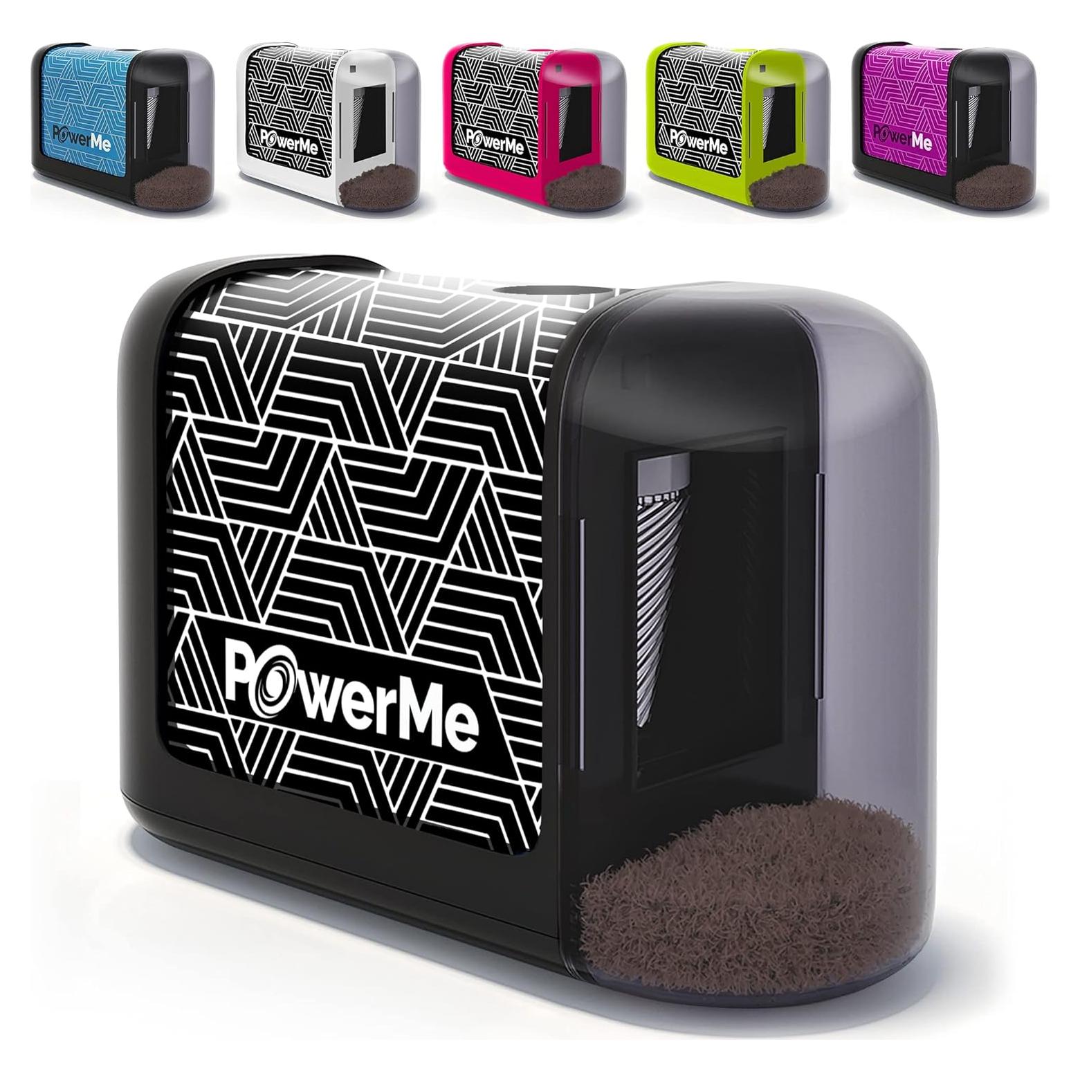 Sacapuntas Eléctrico PowerMe a Batería Negro para Lápices