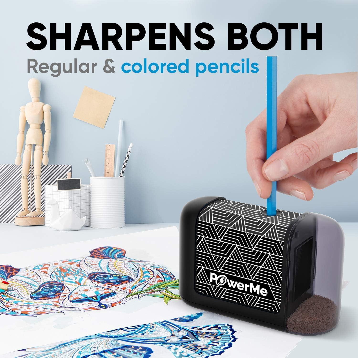 Sacapuntas Eléctrico PowerMe a Batería Negro para Lápices