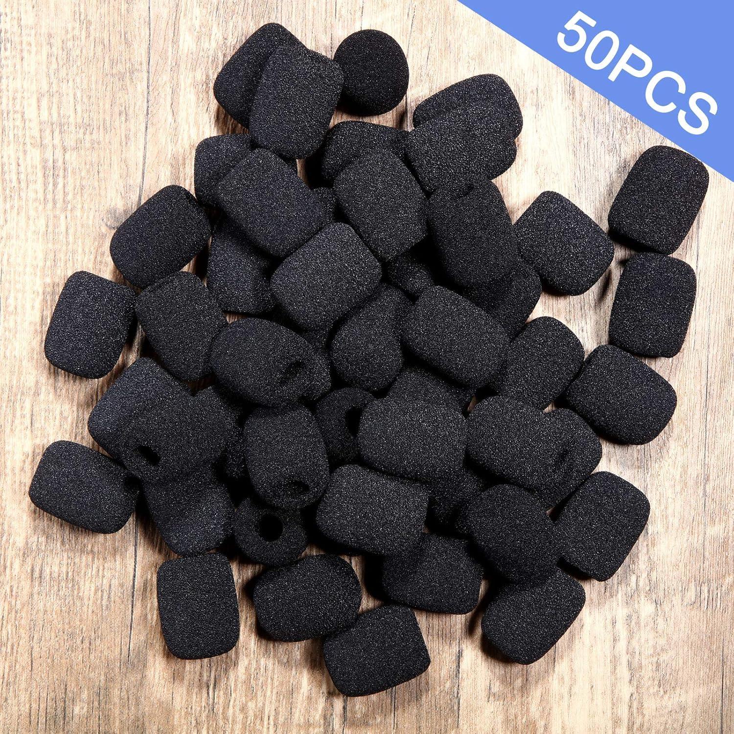 50 Piezas Filtros de Espuma para Micrófono Weewooday Negro