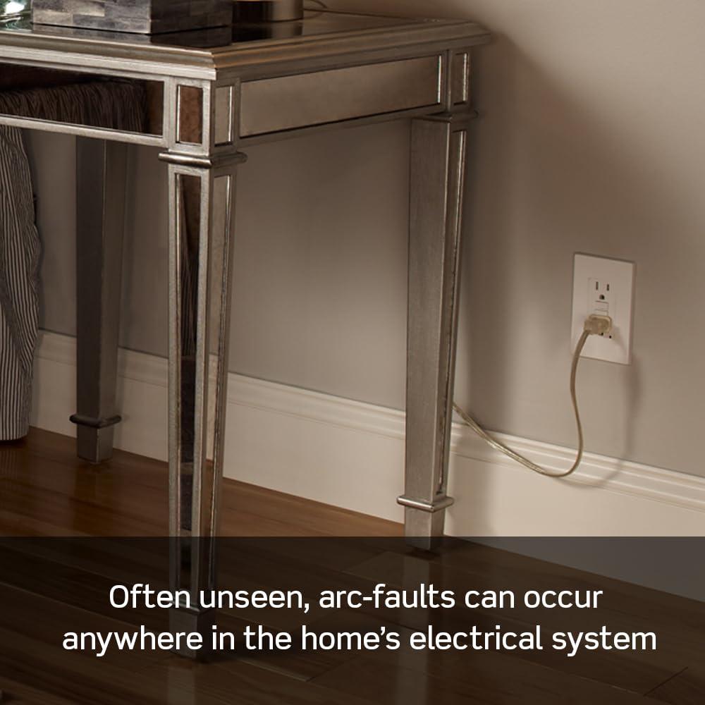 Enchufe AFCI Leviton 15A Negro con Luz LED y Autotest