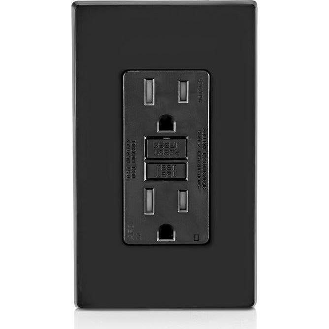 Enchufe AFCI Leviton 15A Negro con Luz LED y Autotest