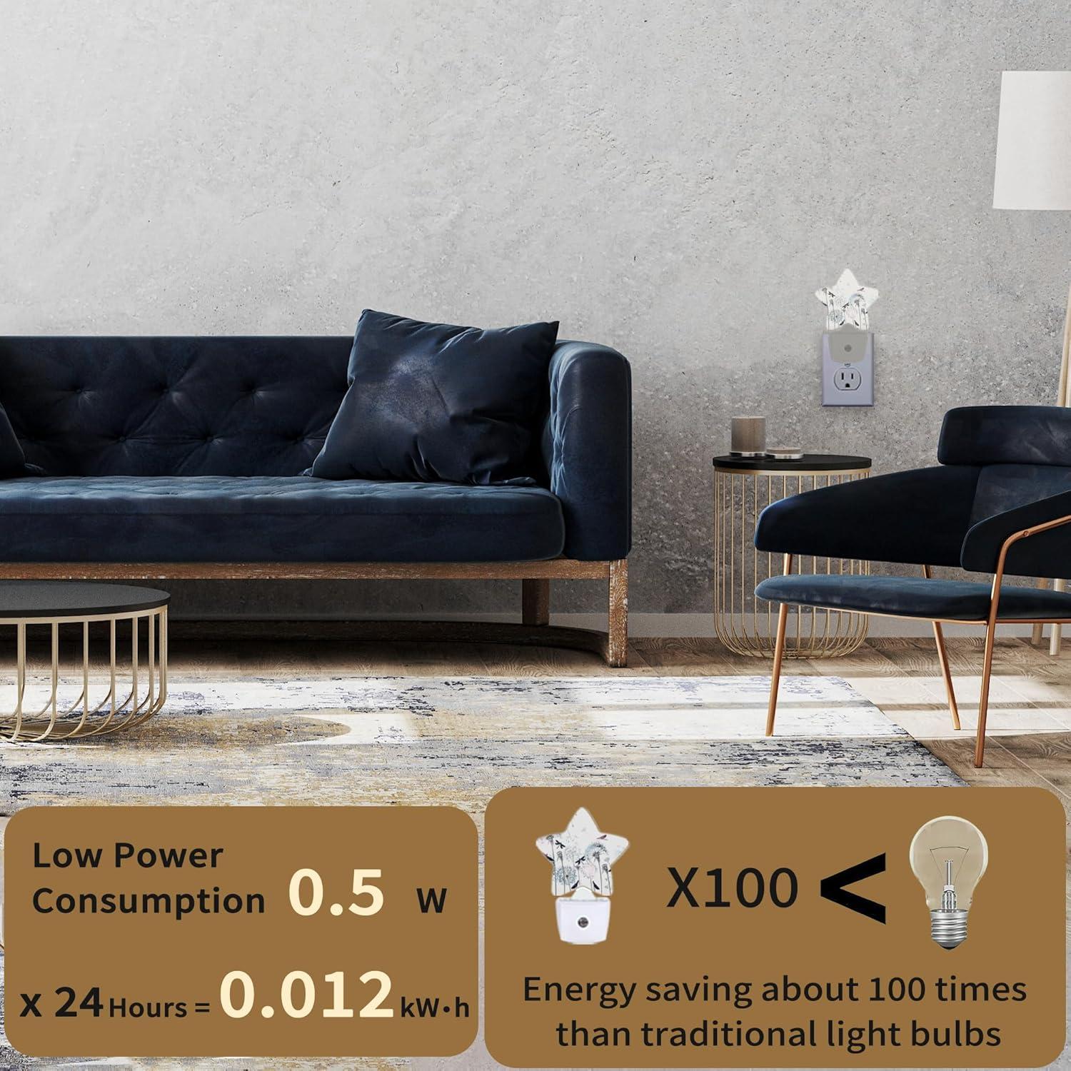 Luz Nocturna Enchufable Losthll Libélula Diente de León 7.6x11.4cm