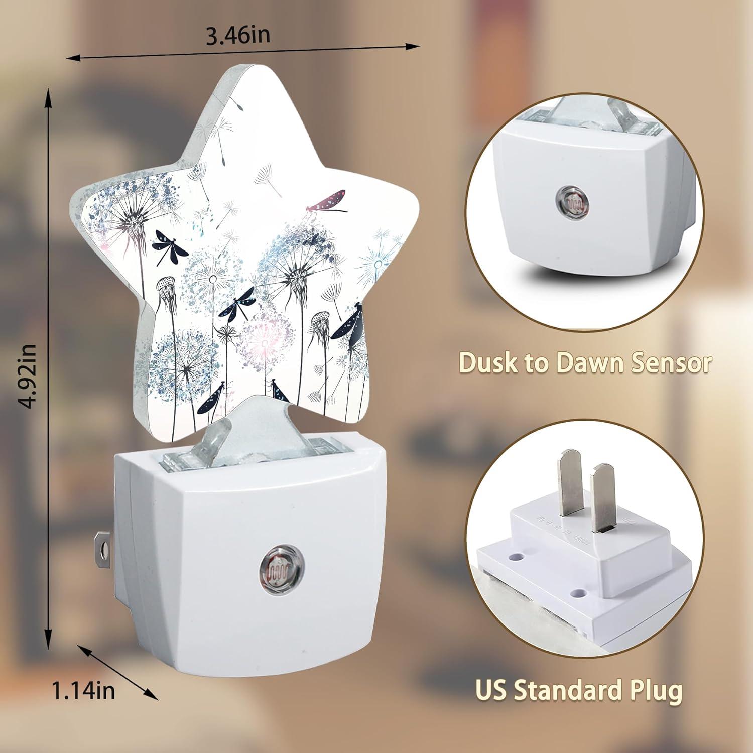 Luz Nocturna Enchufable Losthll Libélula Diente de León 7.6x11.4cm