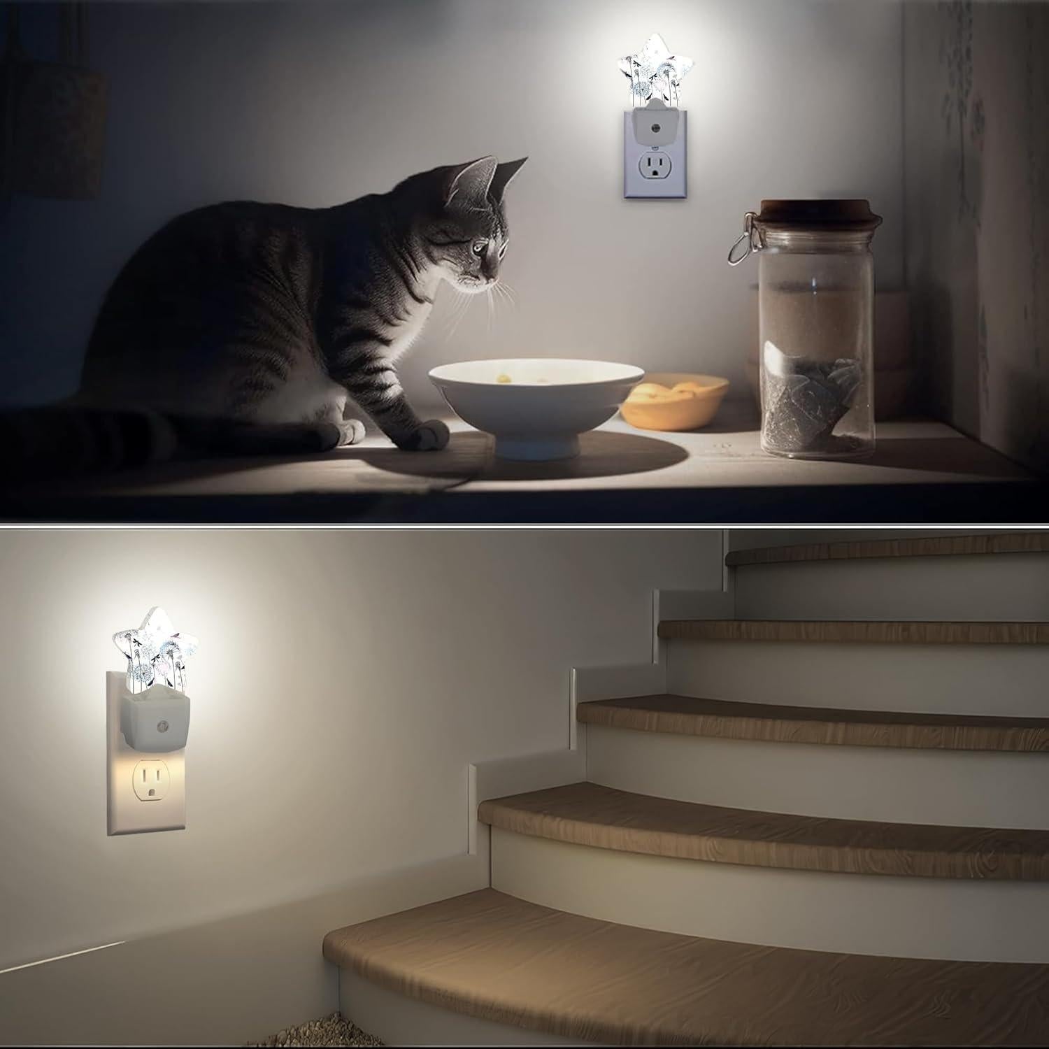 Luz Nocturna Enchufable Losthll Libélula Diente de León 7.6x11.4cm