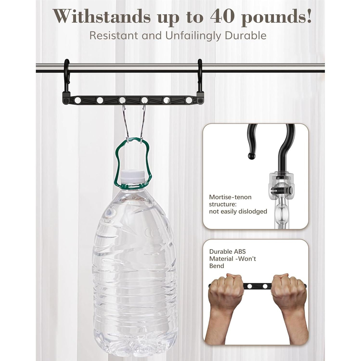 Perchas Colapsables Latoxcaa - Paquete de 24 - Negras