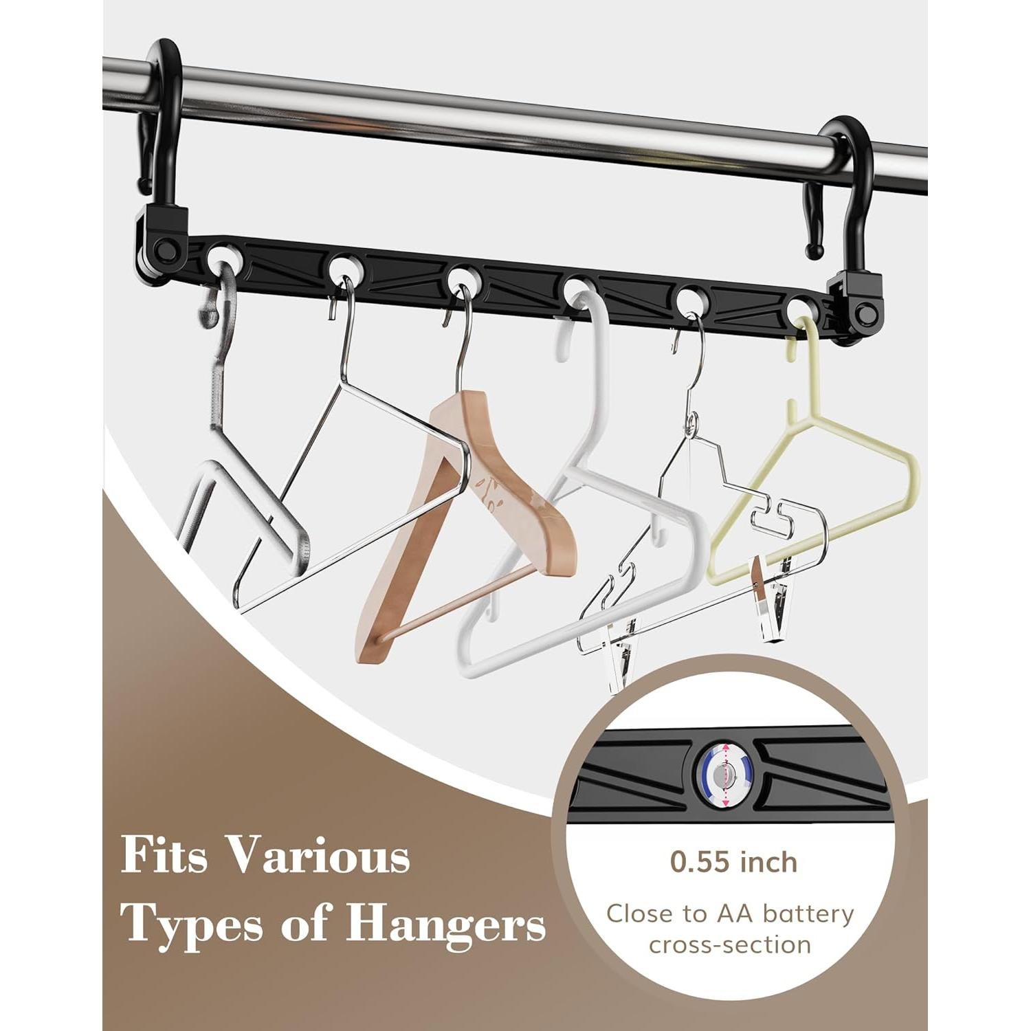 Perchas Colapsables Latoxcaa - Paquete de 24 - Negras