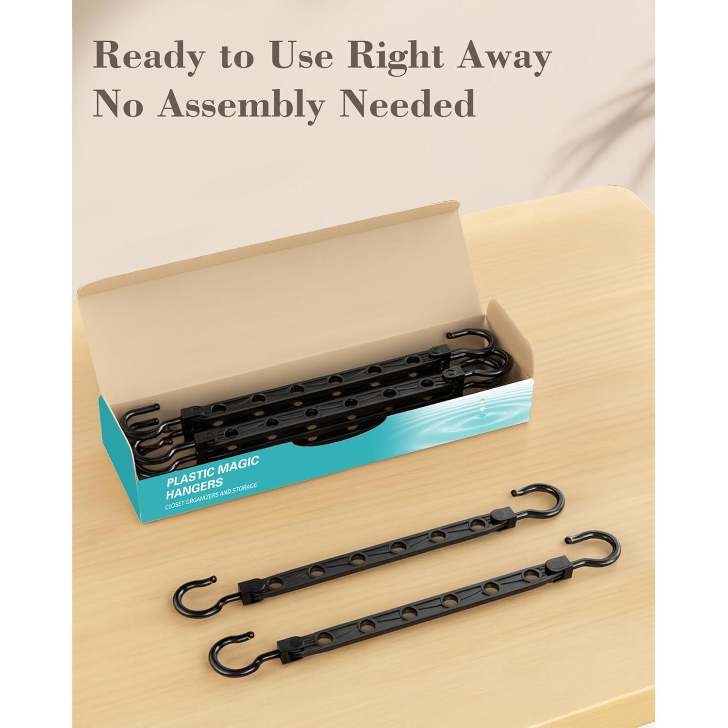 Perchas Colapsables Latoxcaa - Paquete de 24 - Negras