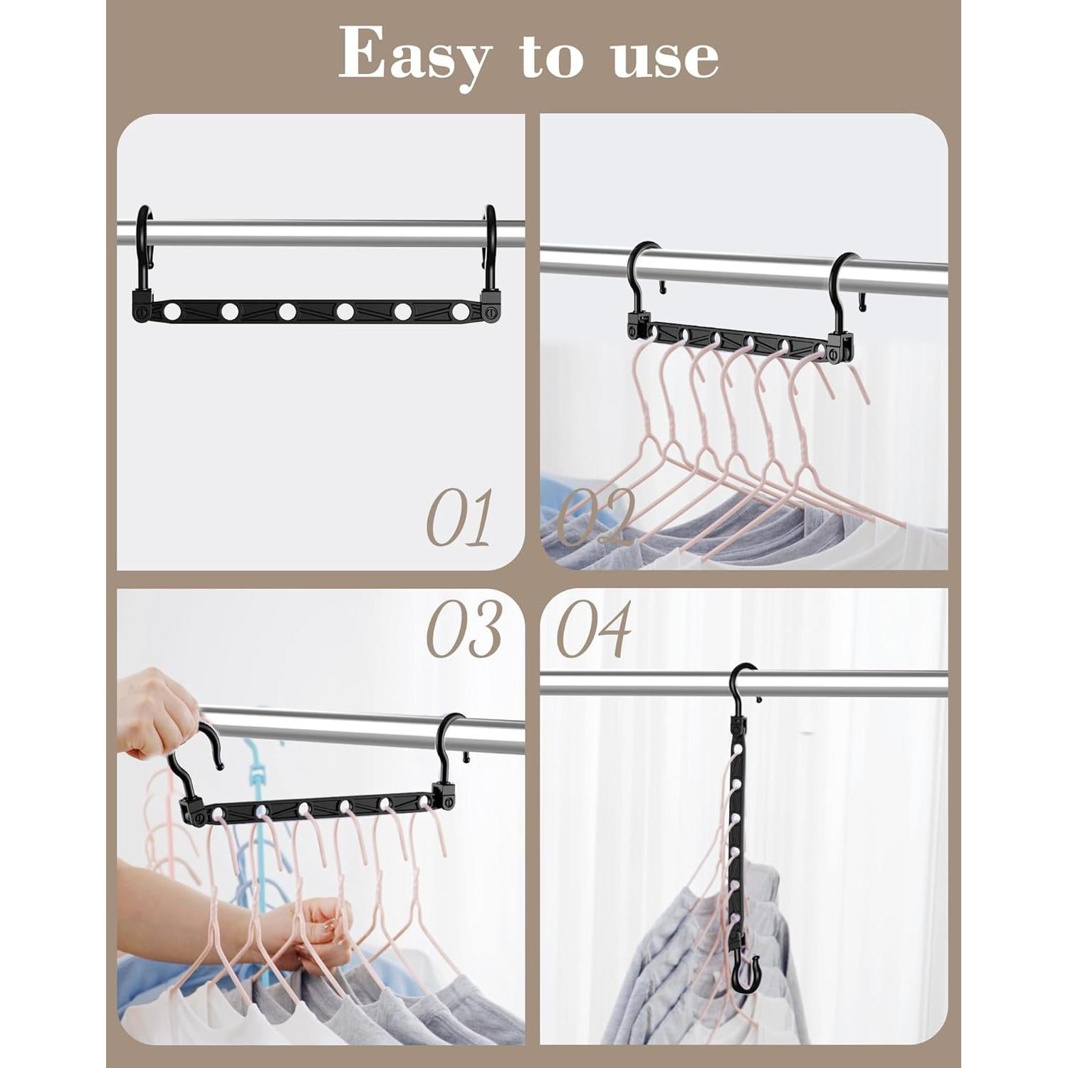 Perchas Colapsables Latoxcaa - Paquete de 24 - Negras