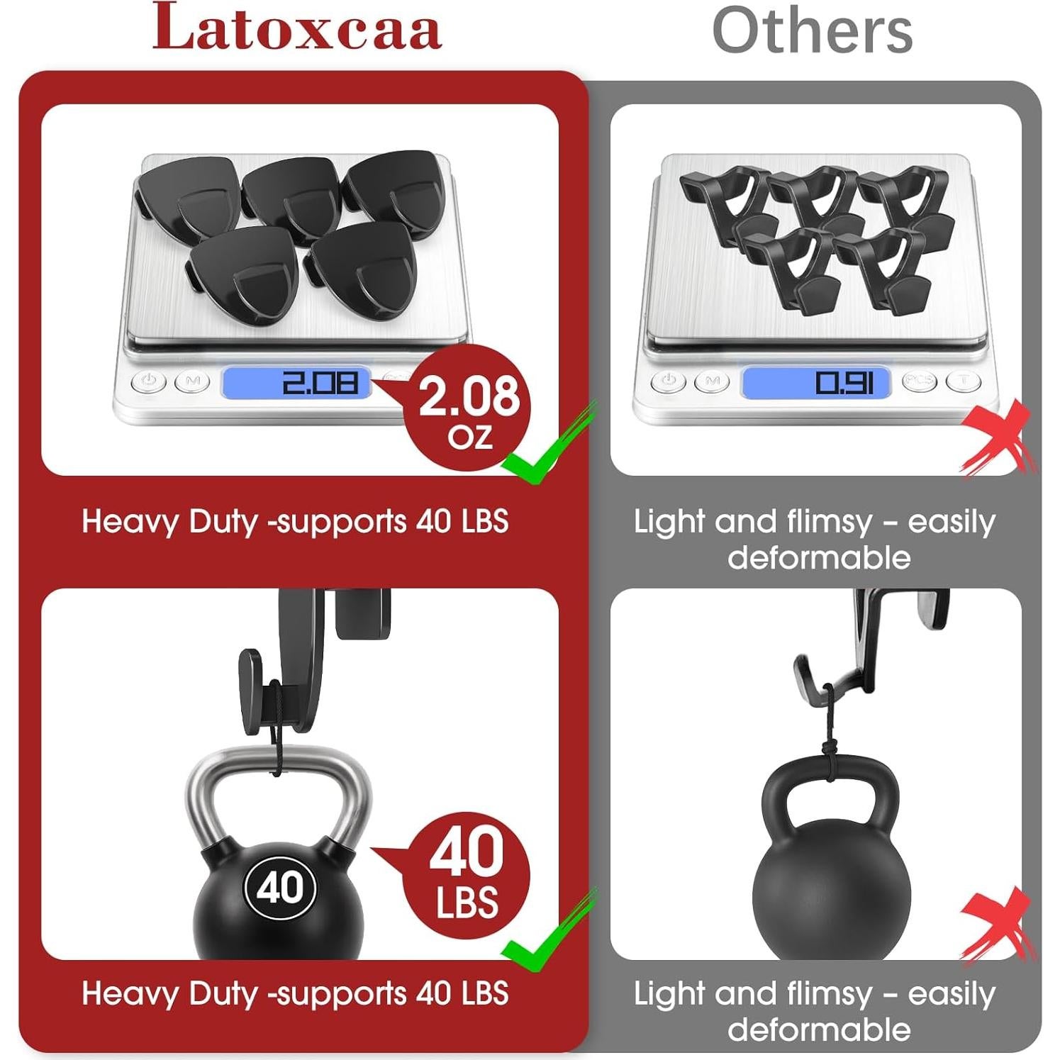 Ganchos Ahorradores de Espacio Latoxcaa 70 Pcs Alta Resistencia