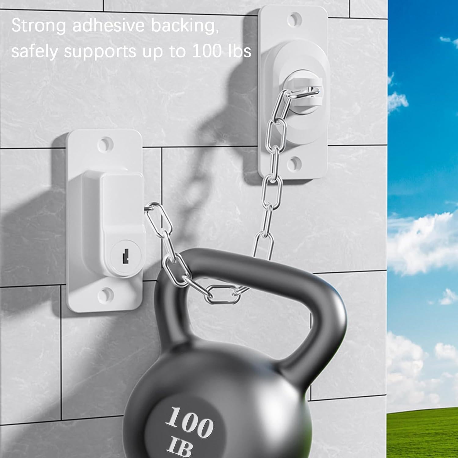 Cerradura de Puerta a Prueba de Niños KIZZHISI 2 Paquete Negro