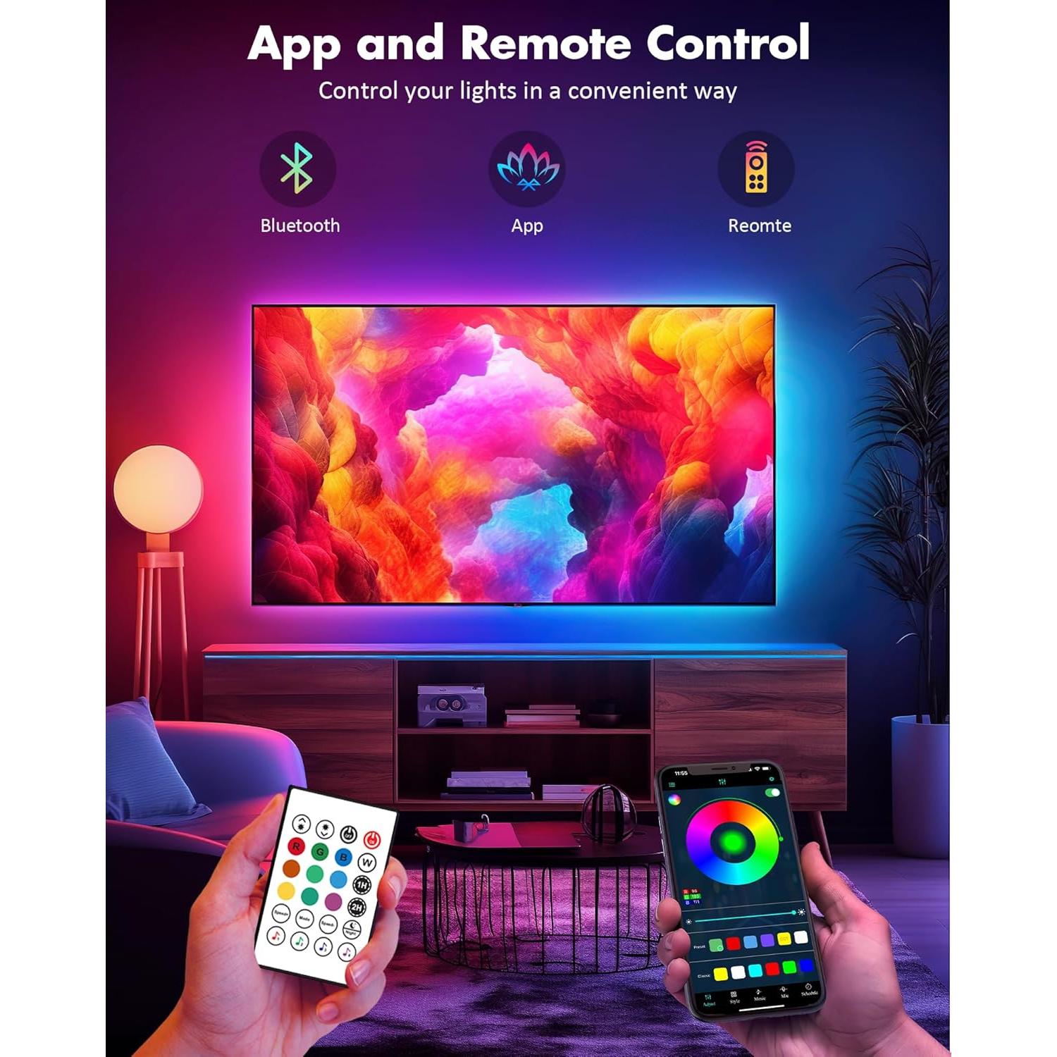 Luces LED Maylit ICRGB 5m para TV 44-70 pulgadas RGB