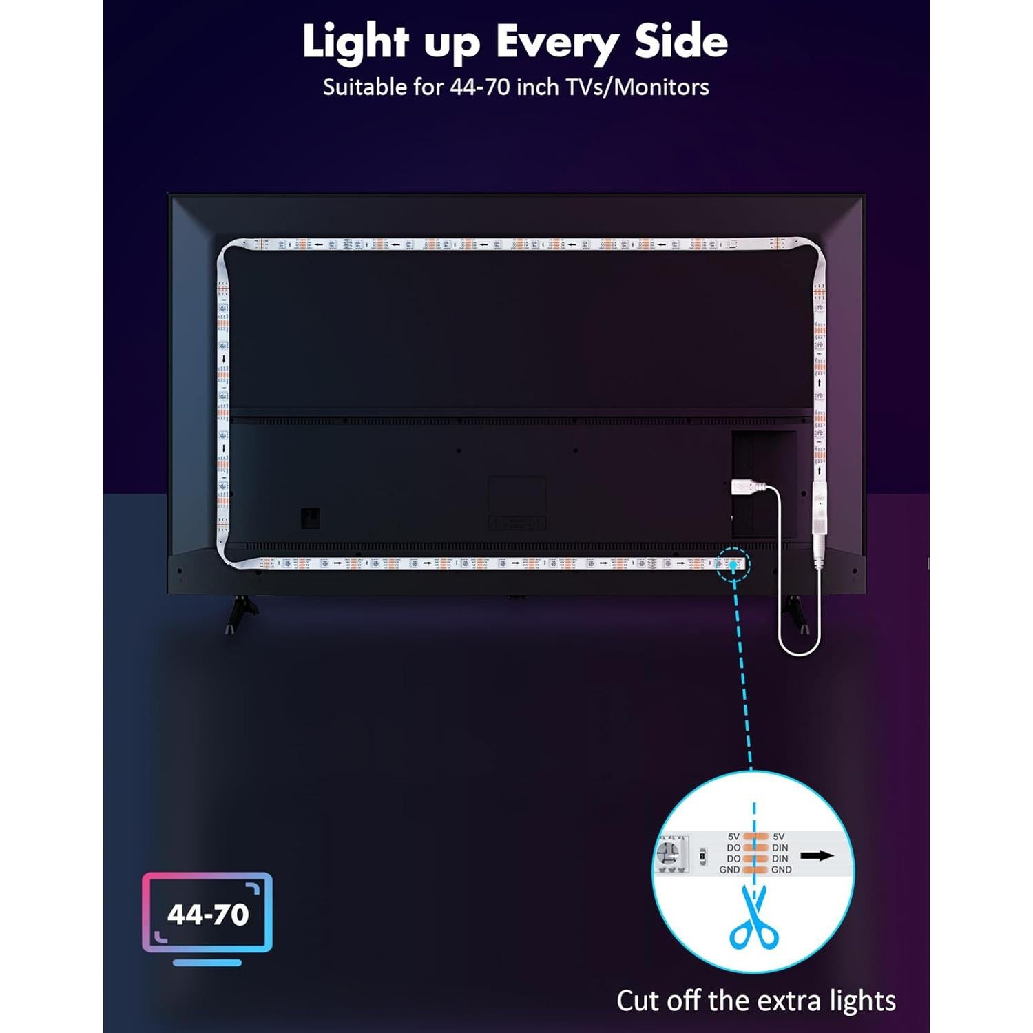 Luces LED Maylit ICRGB 5m para TV 44-70 pulgadas RGB