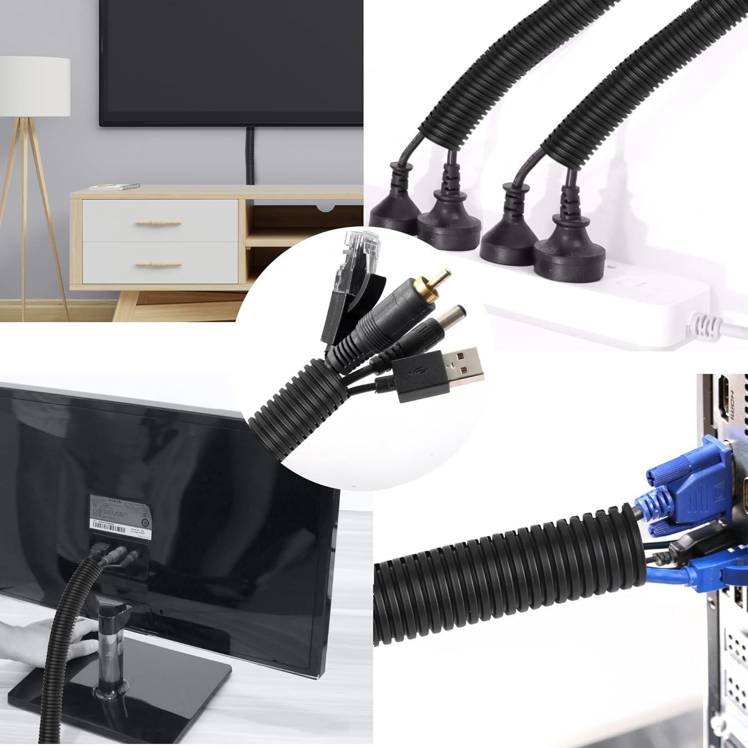 Tubo de Loom de Alambre CrocSee 3.05 m Retardante de Llama Negro