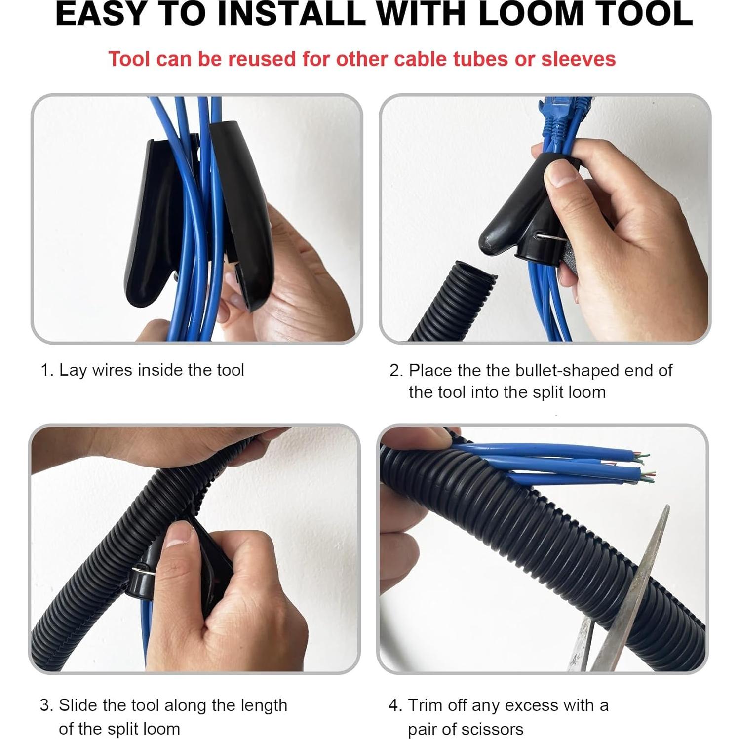 Tubo de Loom de Alambre CrocSee 3.05 m Retardante de Llama Negro