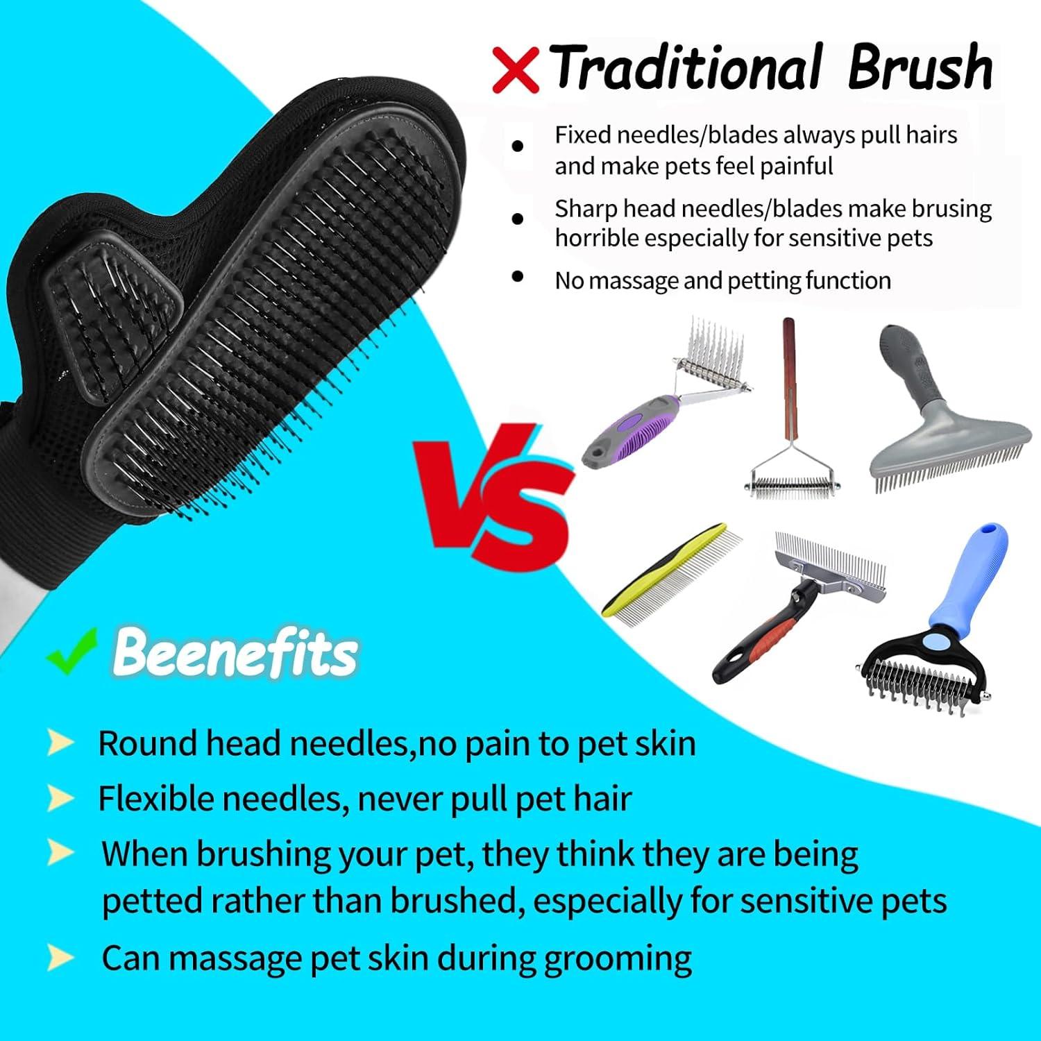 Guante de Aseo para Mascotas Beenefits Negro 2025 - Mitón Deshedding