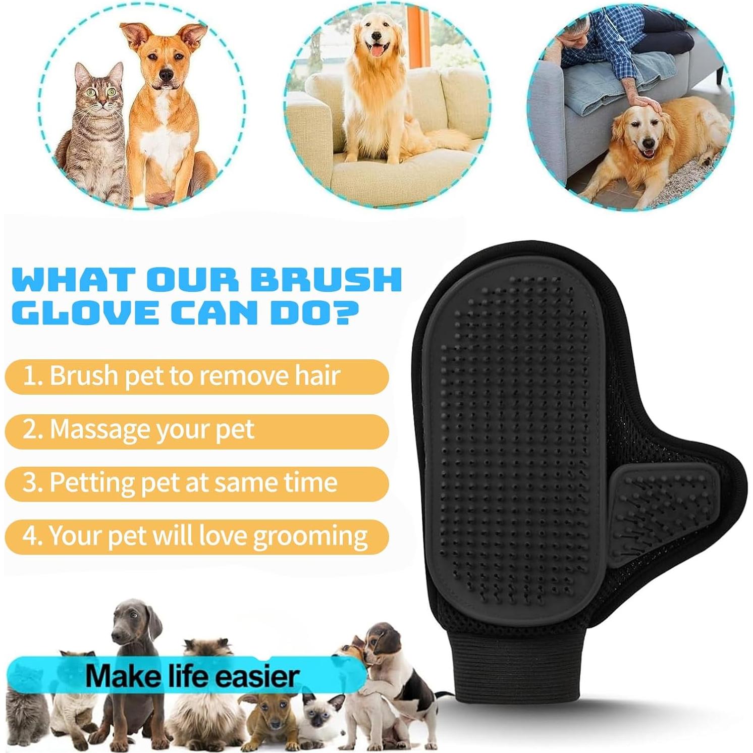 Guante de Aseo para Mascotas Beenefits Negro 2025 - Mitón Deshedding