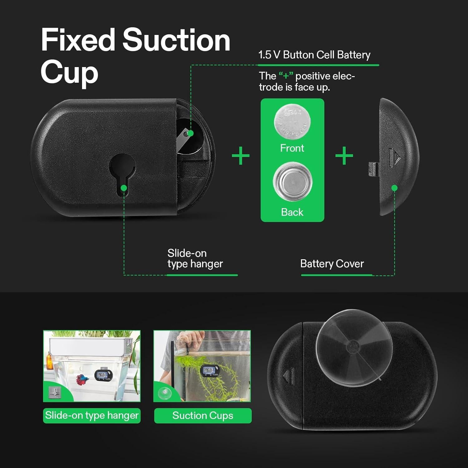 Termómetro Digital LCD VIVOSUN para Acuario 1 Pack - Precisión -50°C a +70°C