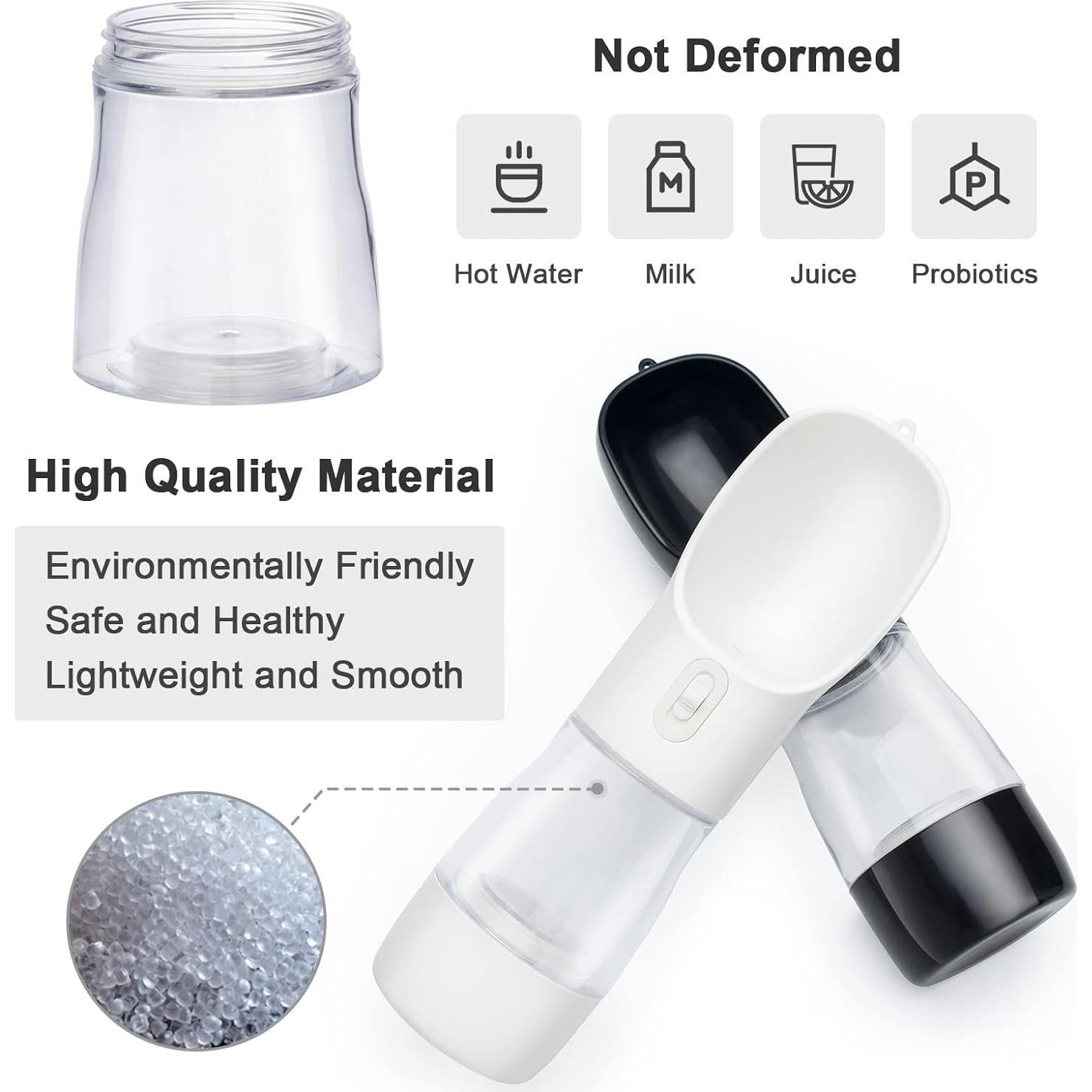 Botella de Agua y Comida para Perros Misthis 250ml Negra