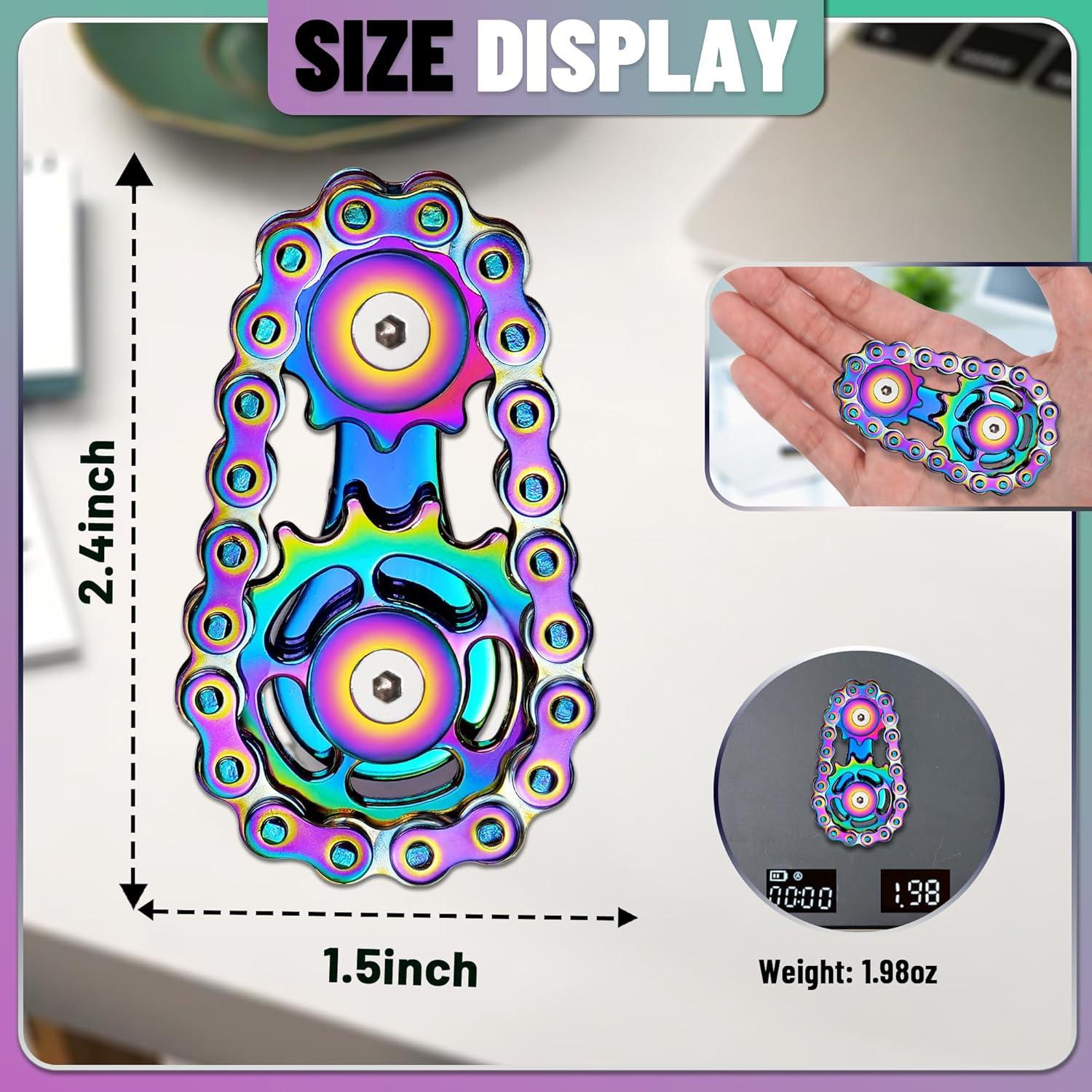 Fidget Spinner Metal Chilvil 7.1 cm Alivio Estrés Arcoíris