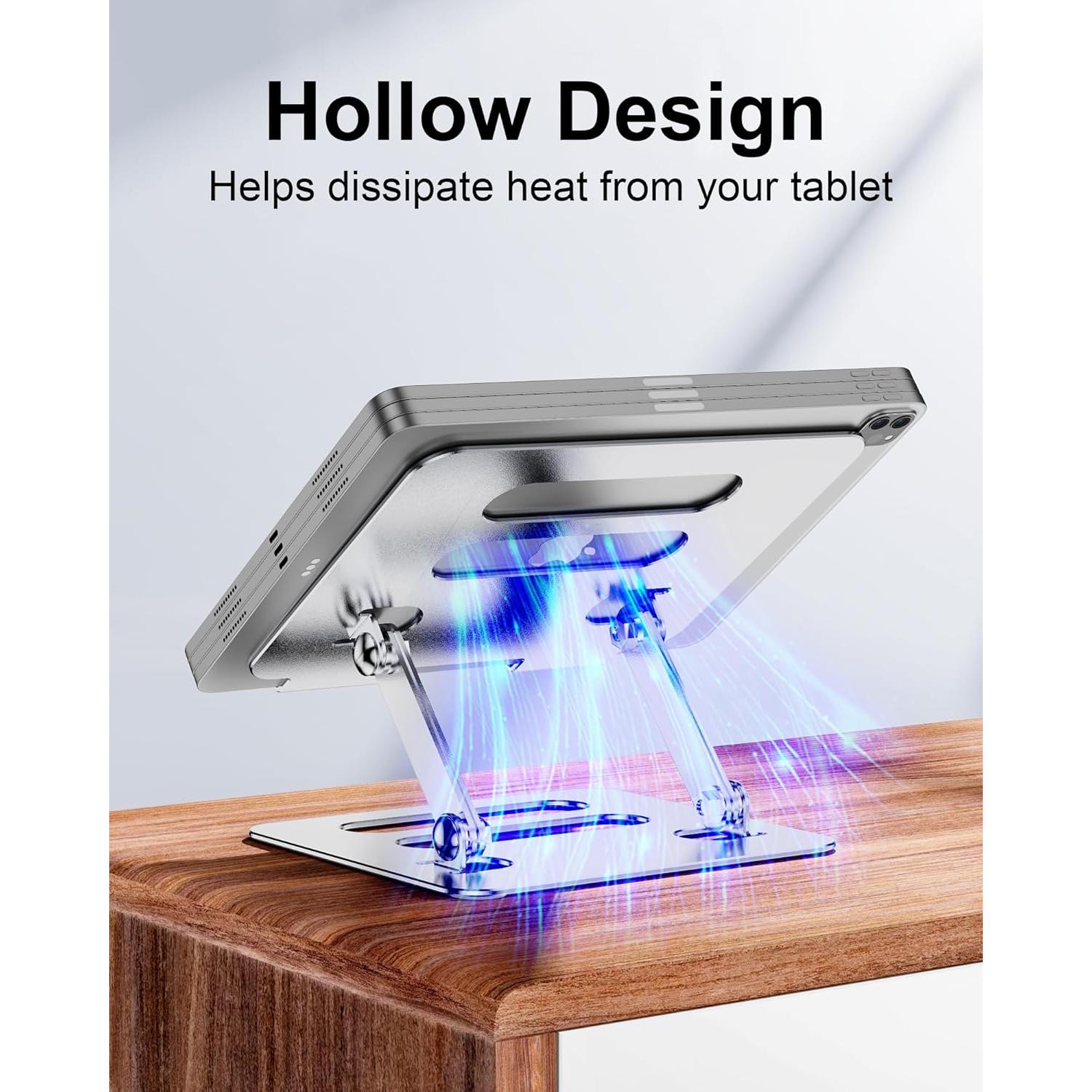 Soporte para Tablet iAXBi Ajustable Plegable Aluminio Plateado