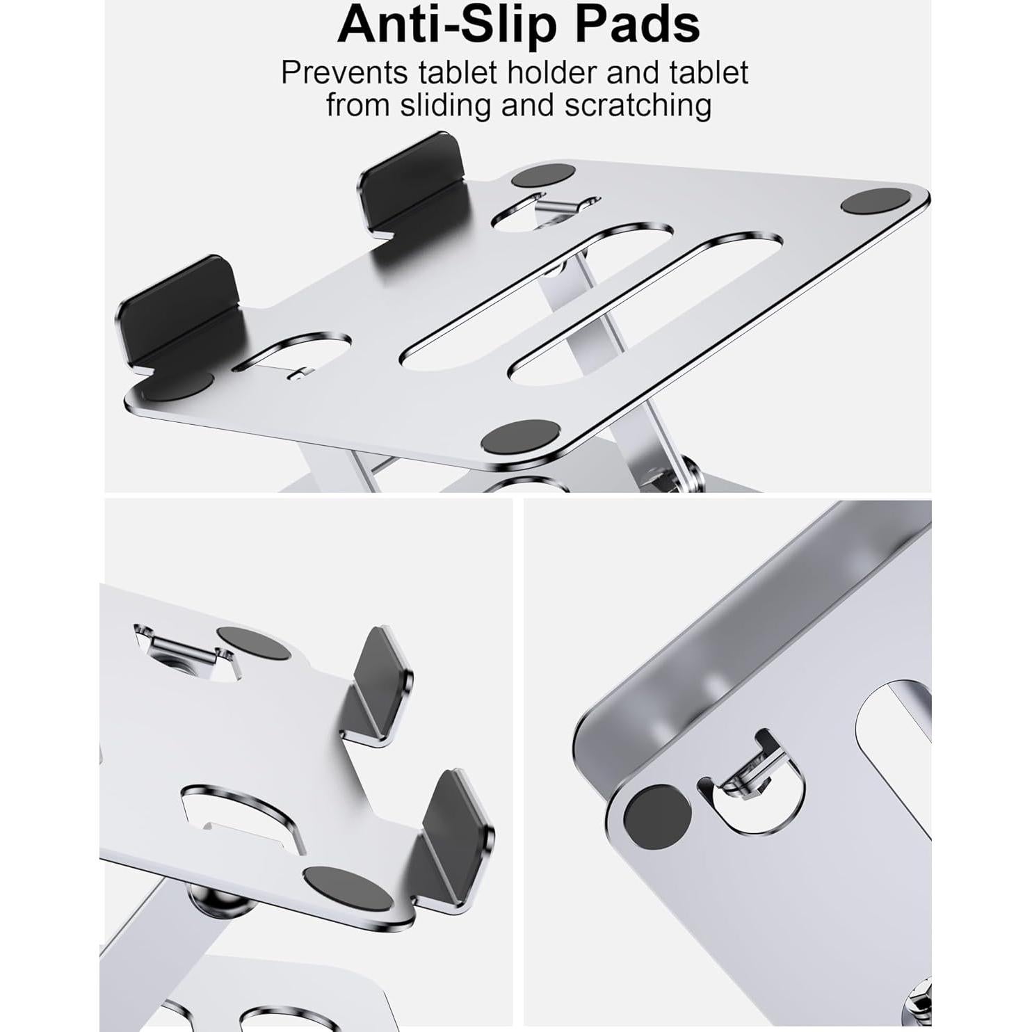 Soporte para Tablet iAXBi Ajustable Plegable Aluminio Plateado