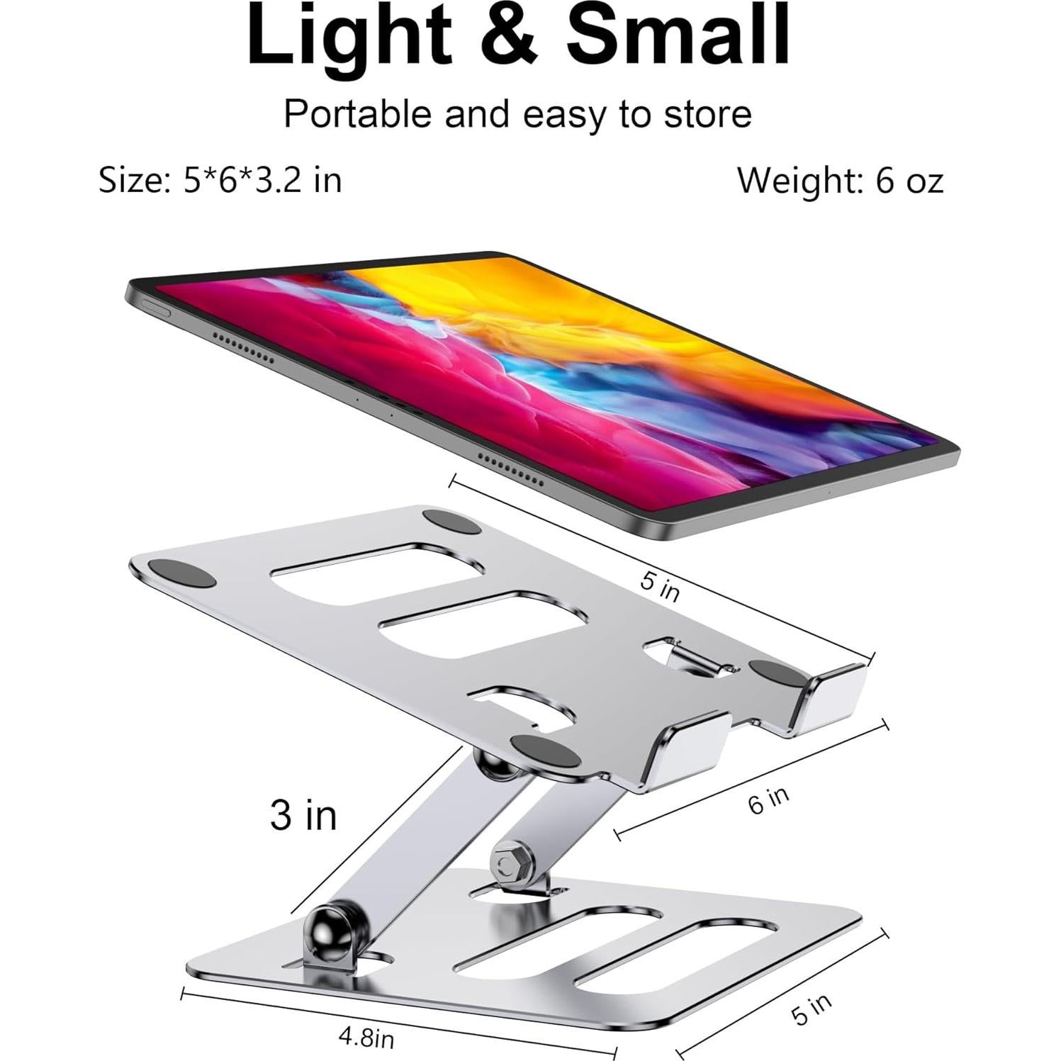 Soporte para Tablet iAXBi Ajustable Plegable Aluminio Plateado