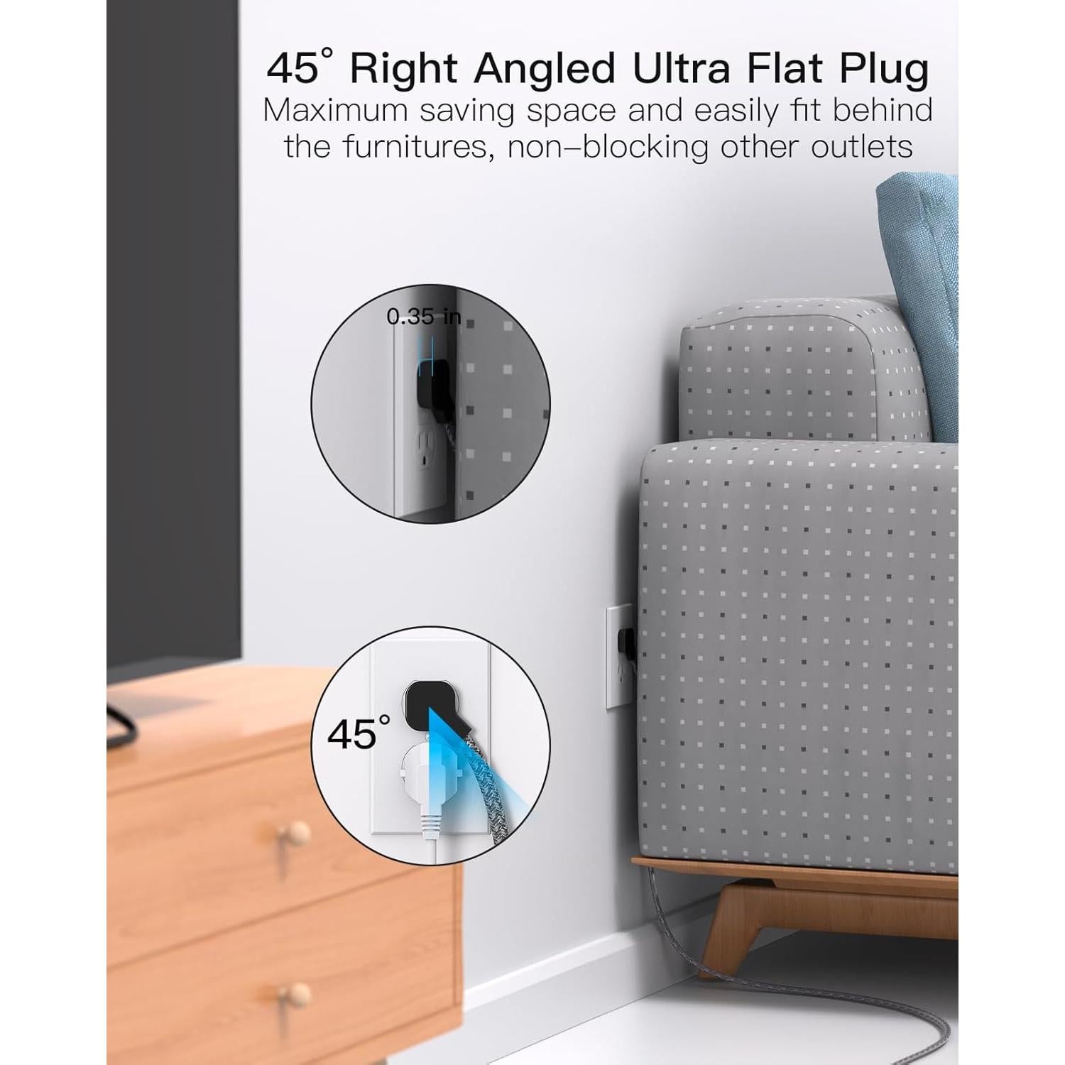 Protector de Sobretensión MIFASOPOWER 6 Salidas 4 USB 1.52m