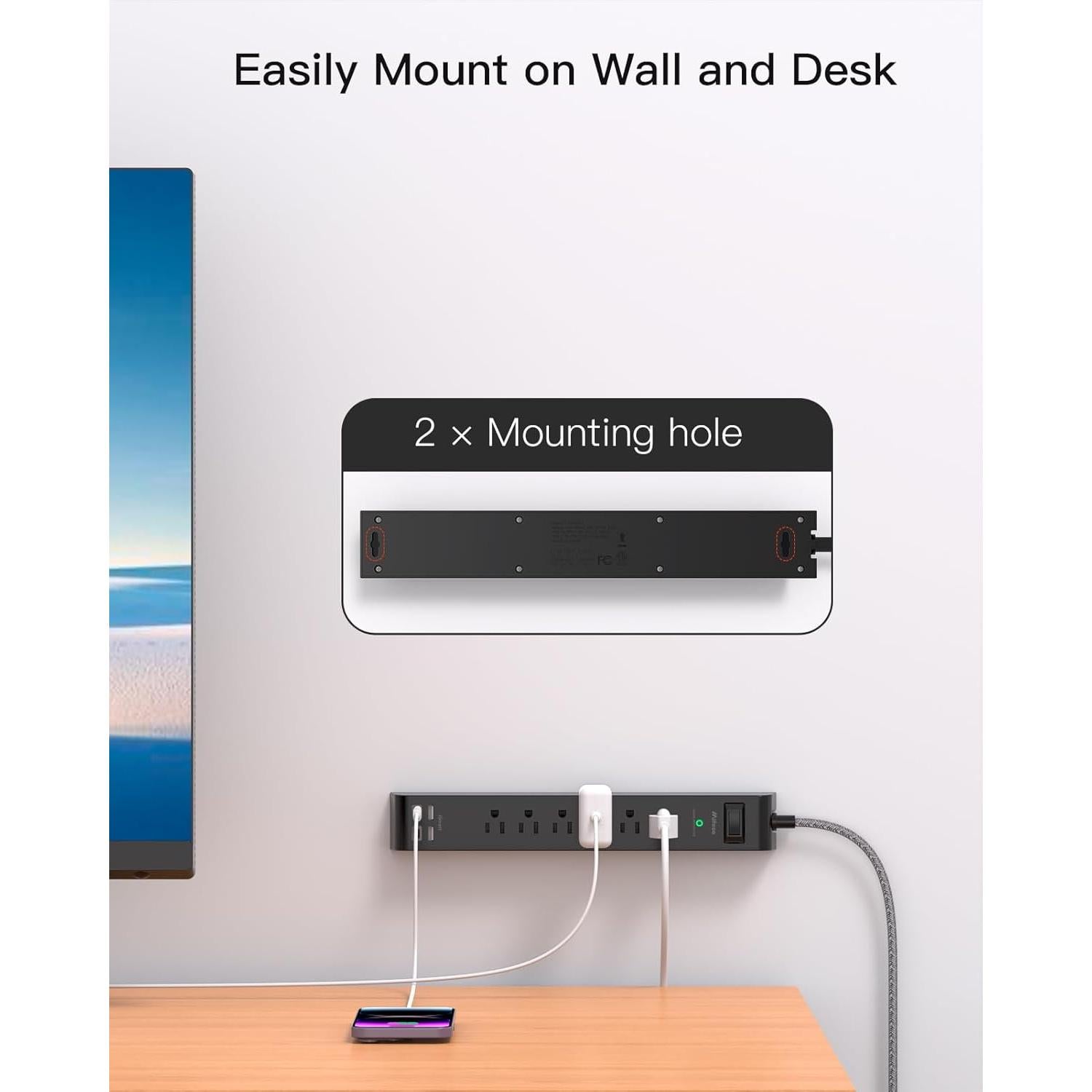 Protector de Sobretensión MIFASOPOWER 6 Salidas 4 USB 1.52m