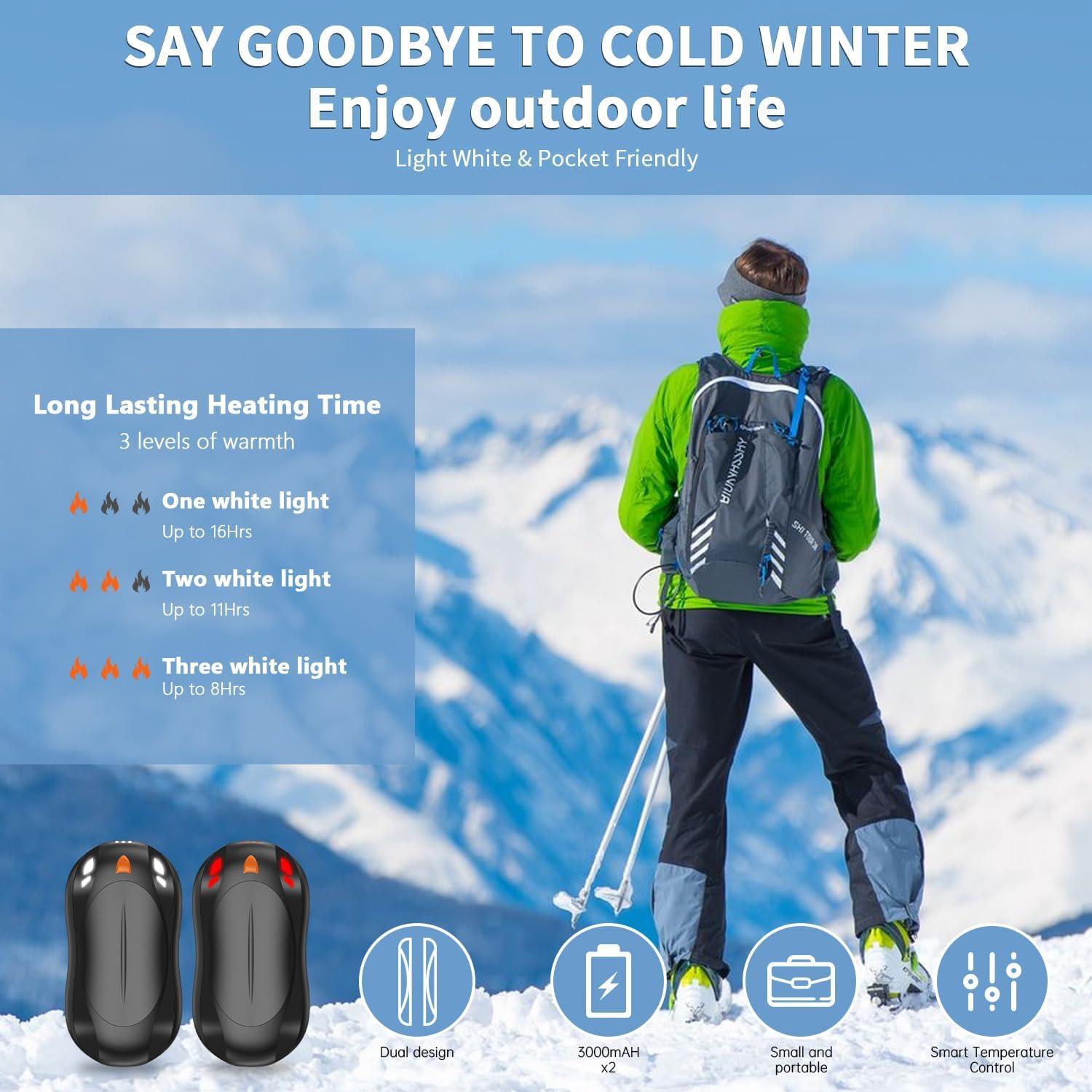 Paquete de 2 Calentadores de Manos Cbroer OT-118 6000mAh