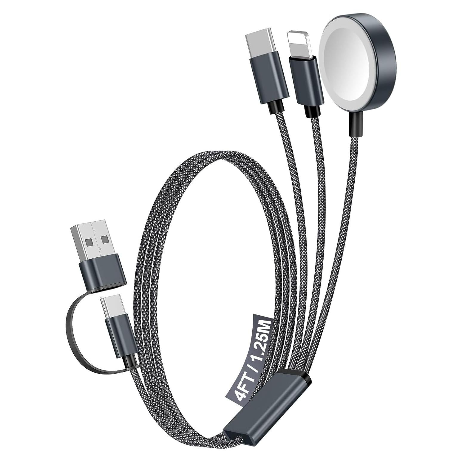 Cable de Carga Rápida Múltiple 3 en 2 xiwxi 1.25m Negro