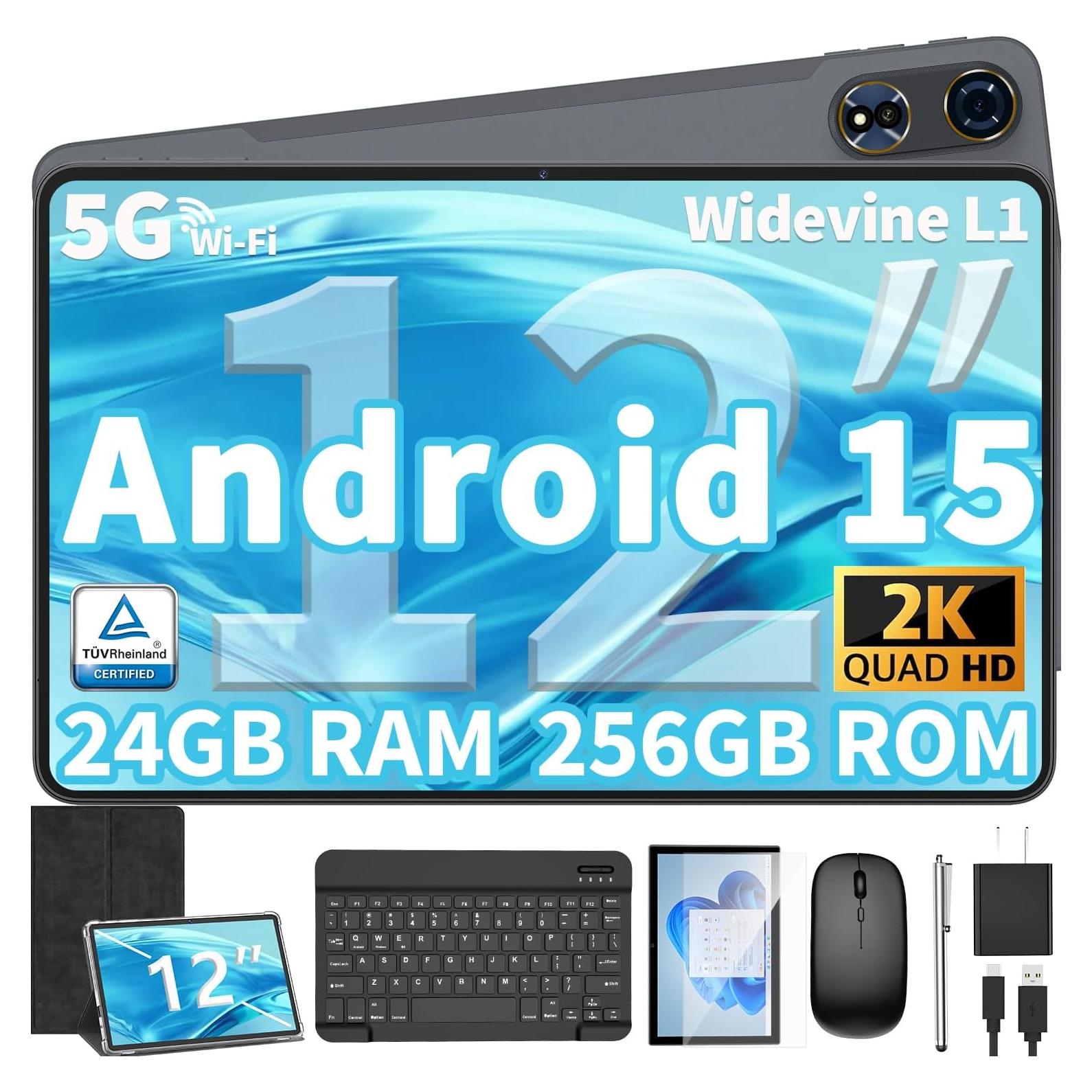 Tableta Android 15 QDDQ TAB9 12" 24GB RAM 256GB ROM 2K