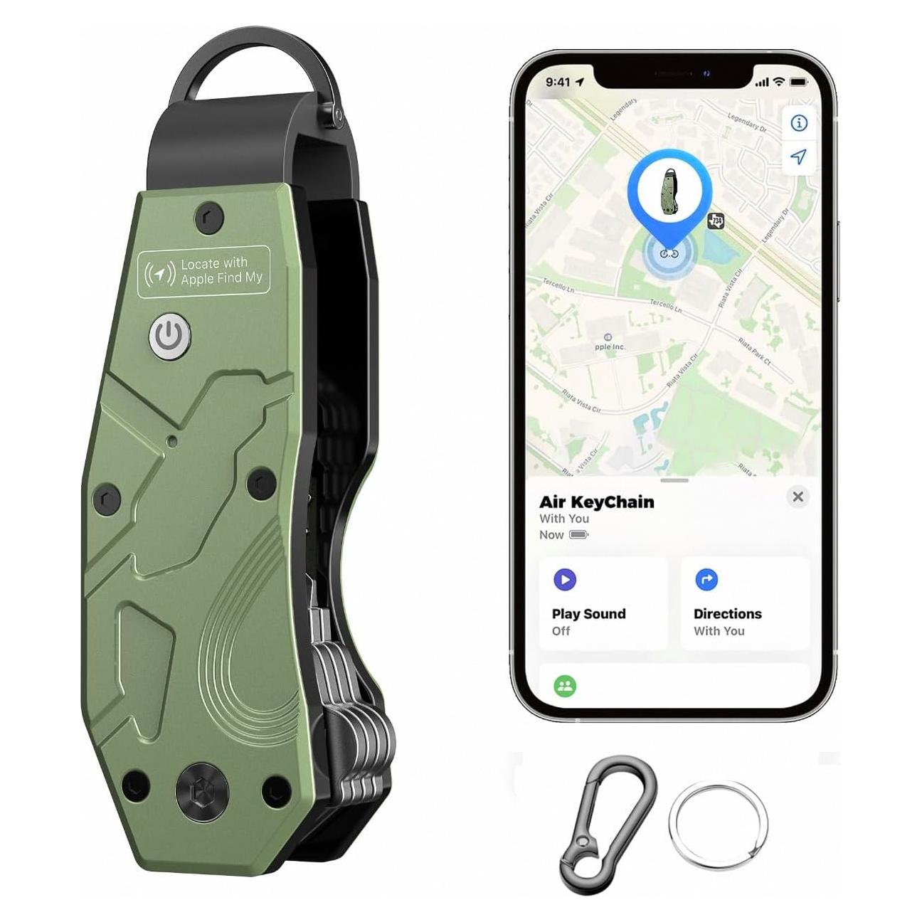 Llave de Aire Organizador de Llaves con Apple Find My - Verde